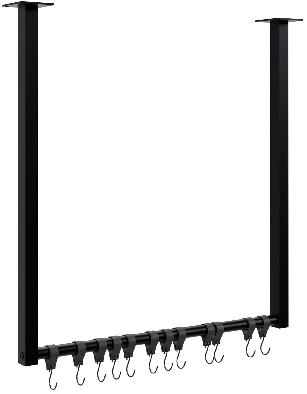 CLP Kleiderstange Fenton mit 12 Kleiderhaken I Kleiderständer für Deckenmontage I Garderobenstange aus Metall