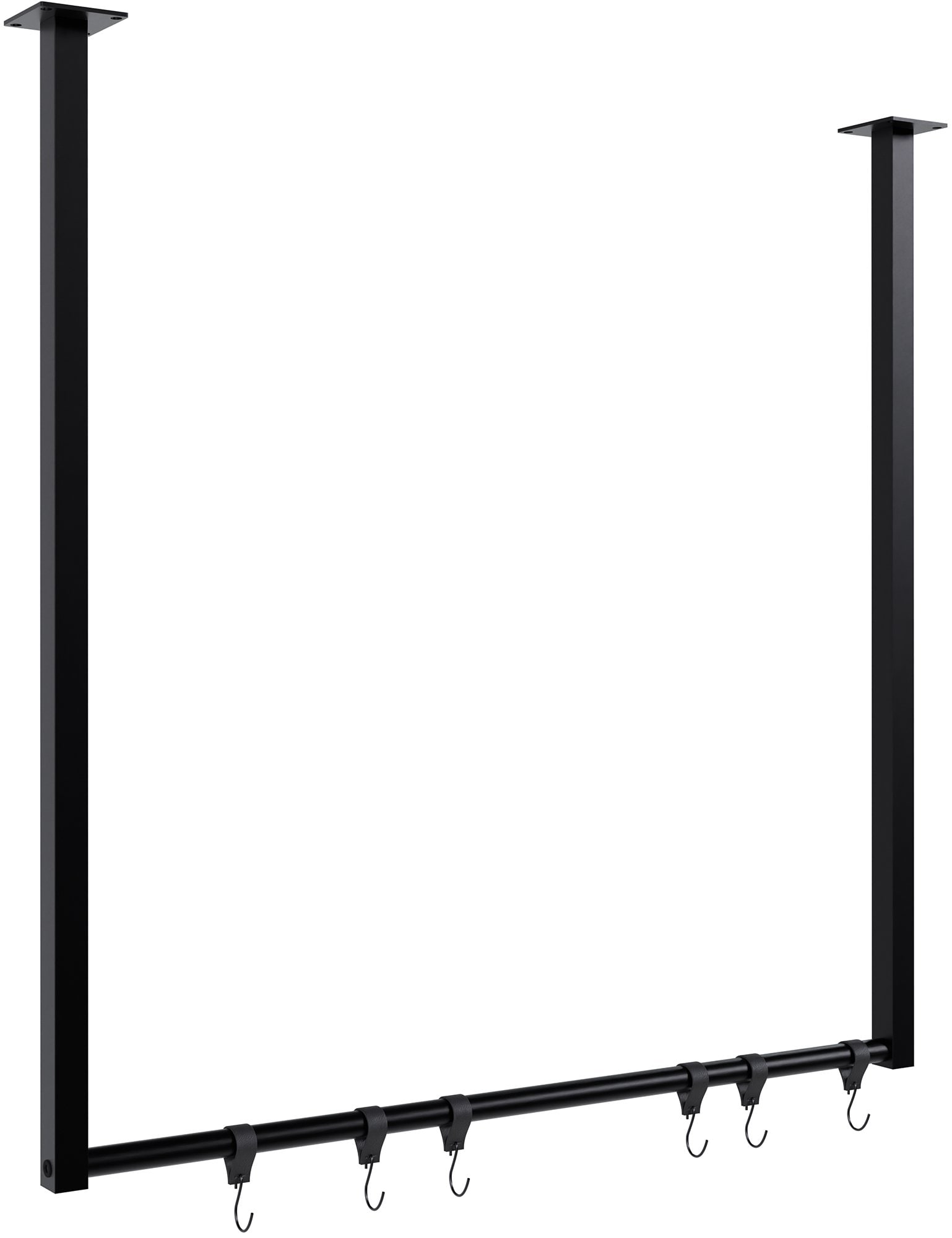 CLP Kleiderstange Fenton mit 6 Kleiderhaken I Kleiderst&auml;nder f&uuml;r Deckenmontage I Garderobenstange aus Metall 