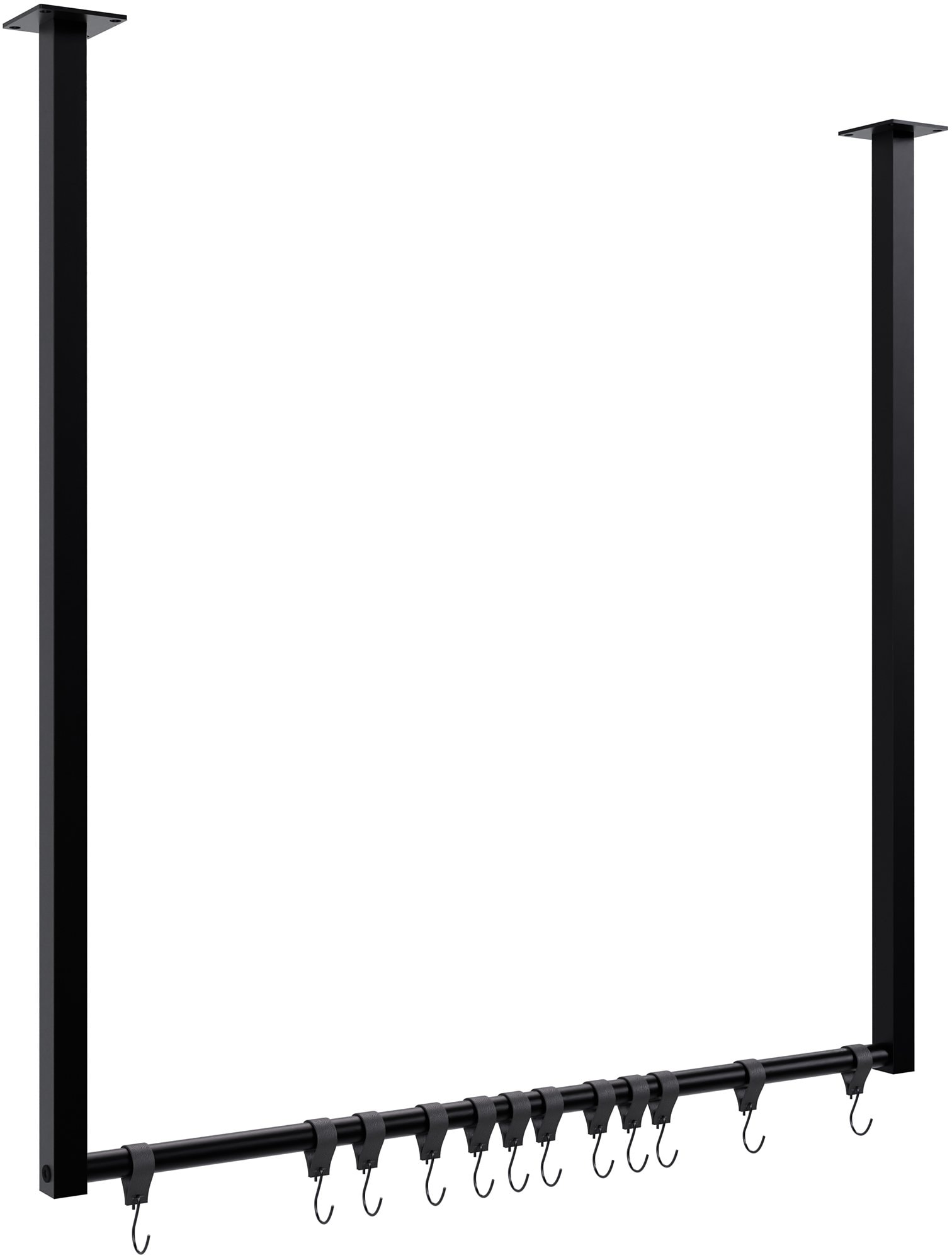 CLP Kleiderstange Fenton mit 12 Kleiderhaken I Kleiderst&auml;nder f&uuml;r Deckenmontage I Garderobenstange aus Metall 