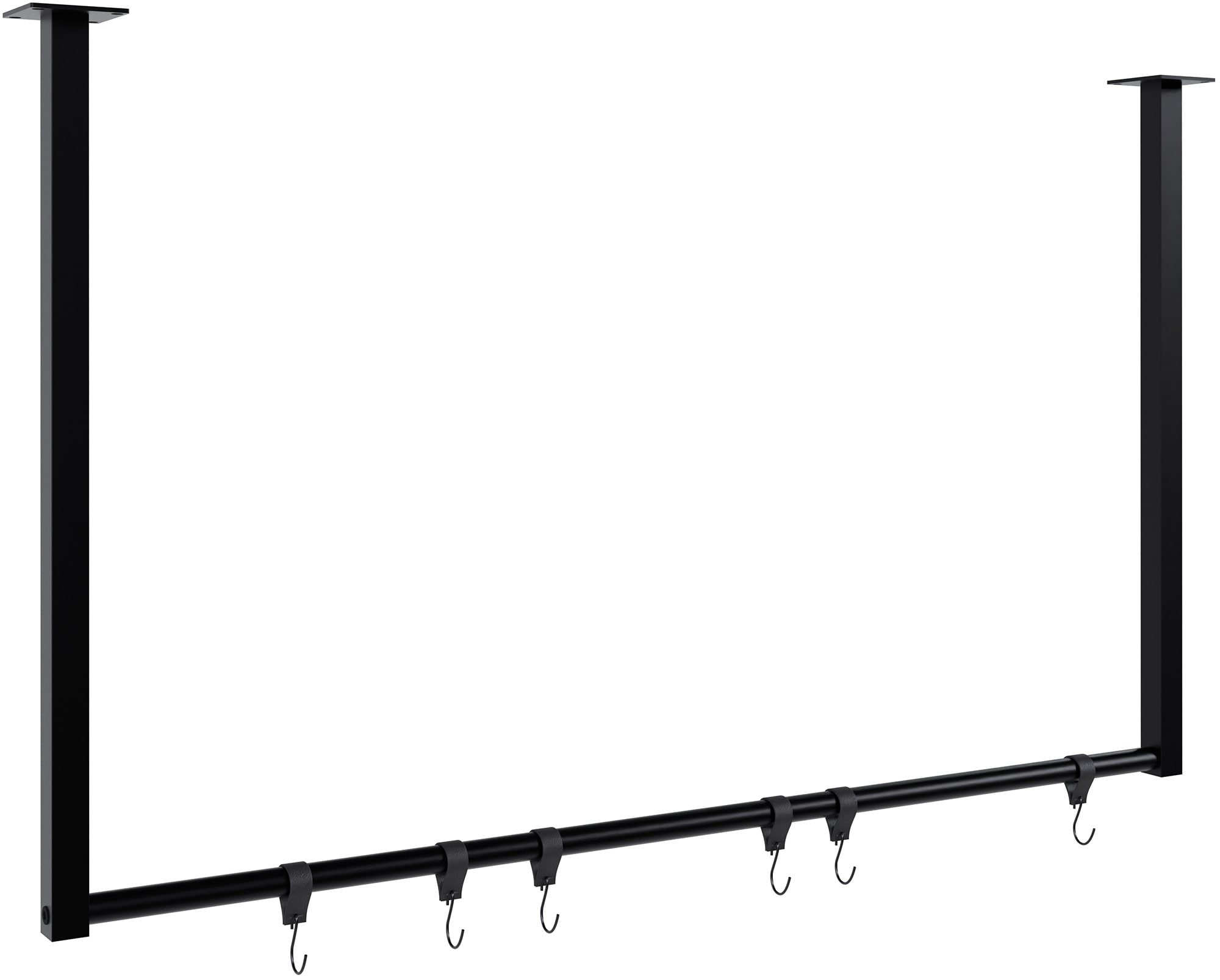CLP Kleiderstange Fenton mit 6 Kleiderhaken I Kleiderst&auml;nder f&uuml;r Deckenmontage I Garderobenstange aus Metall 