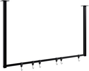 CLP Kleiderstange Fenton mit 6 Kleiderhaken I Kleiderständer für Deckenmontage I Garderobenstange aus Metall 