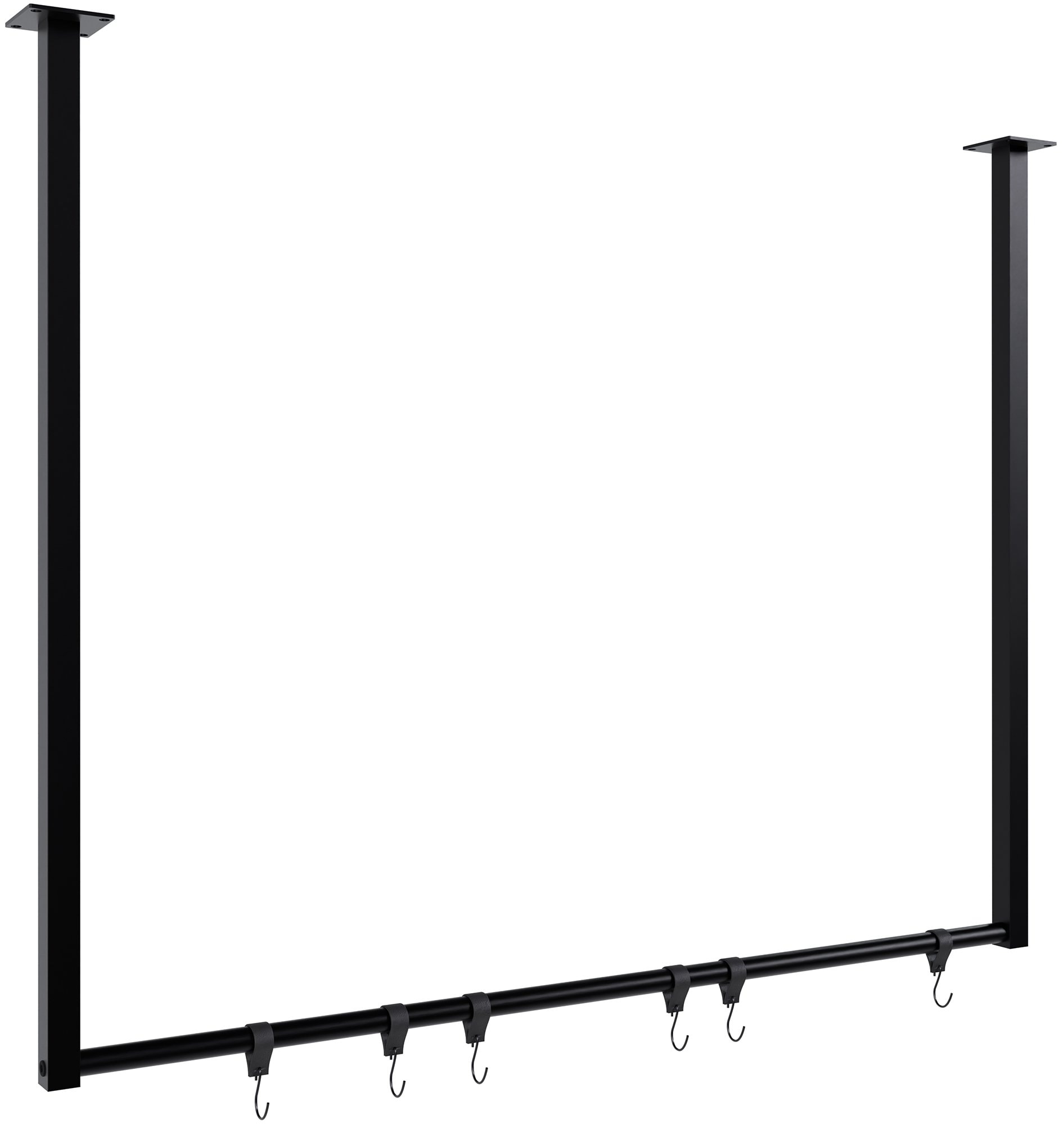 CLP Kleiderstange Fenton mit 6 Kleiderhaken I Kleiderst&auml;nder f&uuml;r Deckenmontage I Garderobenstange aus Metall 