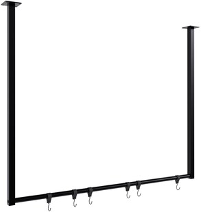 CLP Kleiderstange Fenton mit 6 Kleiderhaken I Kleiderständer für Deckenmontage I Garderobenstange aus Metall 