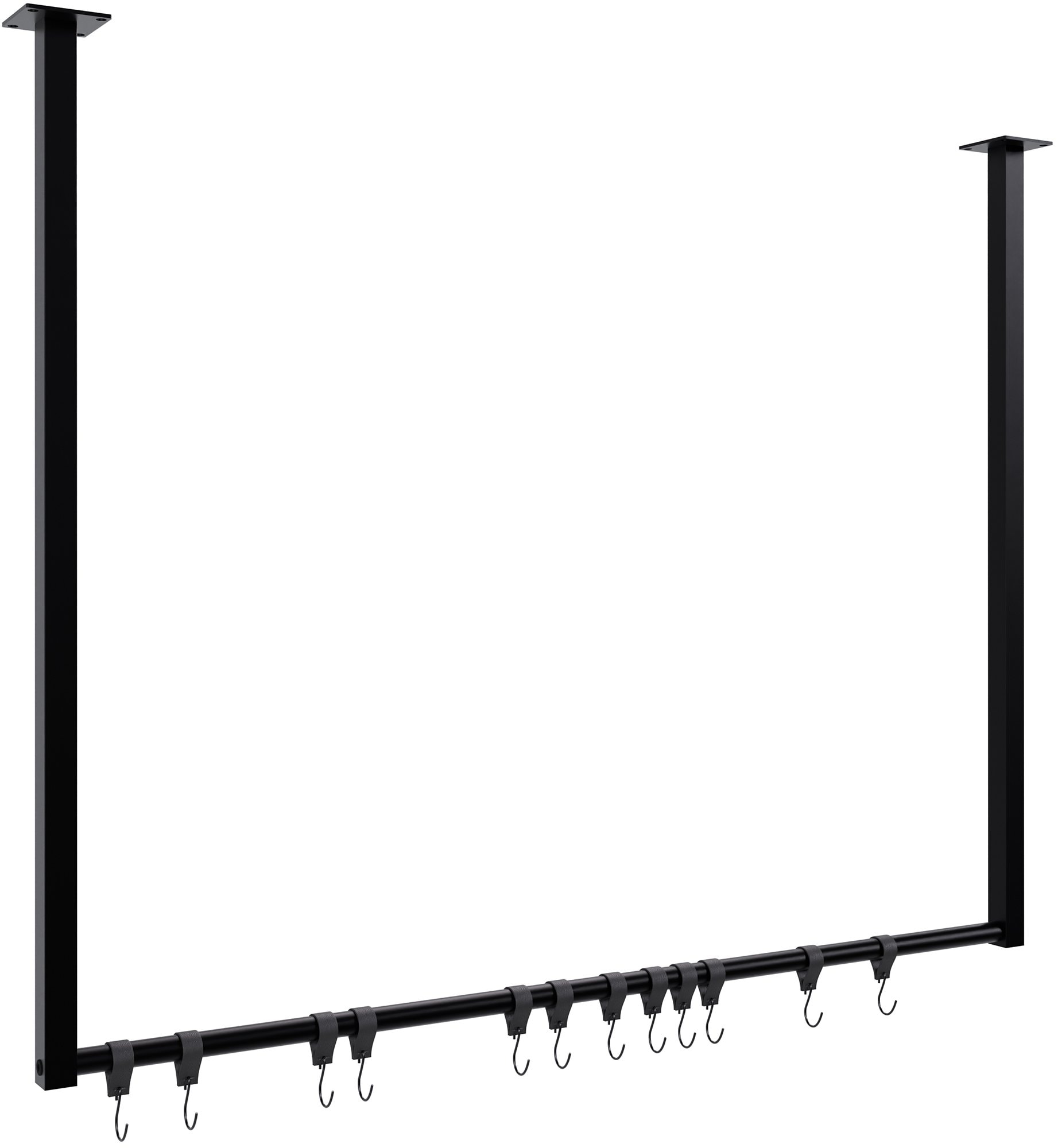 CLP Kleiderstange Fenton mit 12 Kleiderhaken I Kleiderst&auml;nder f&uuml;r Deckenmontage I Garderobenstange aus Metall 