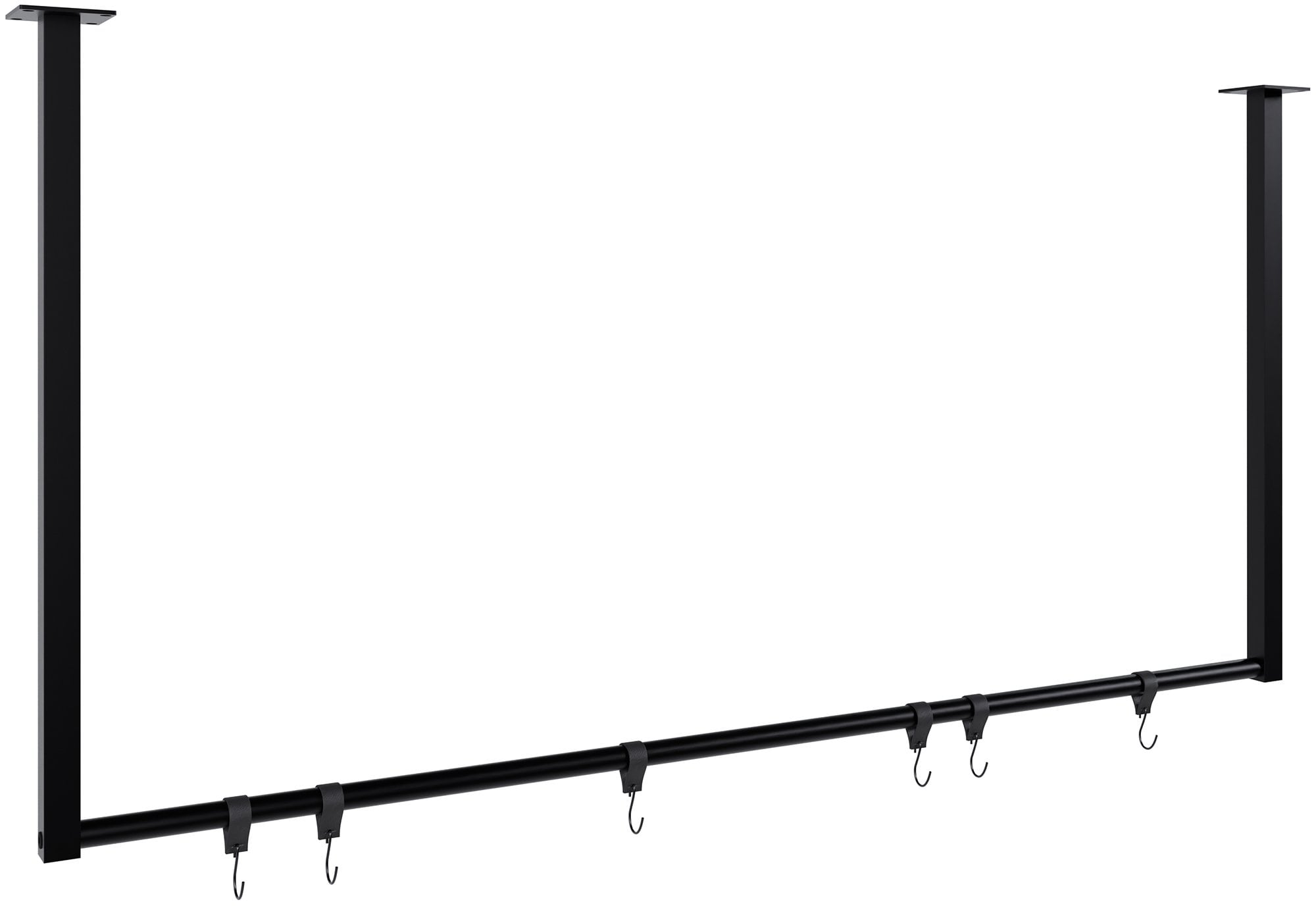 CLP Kleiderstange Fenton mit 6 Kleiderhaken I Kleiderst&auml;nder f&uuml;r Deckenmontage I Garderobenstange aus Metall 