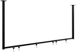 CLP Kleiderstange Fenton mit 6 Kleiderhaken I Kleiderständer für Deckenmontage I Garderobenstange aus Metall 