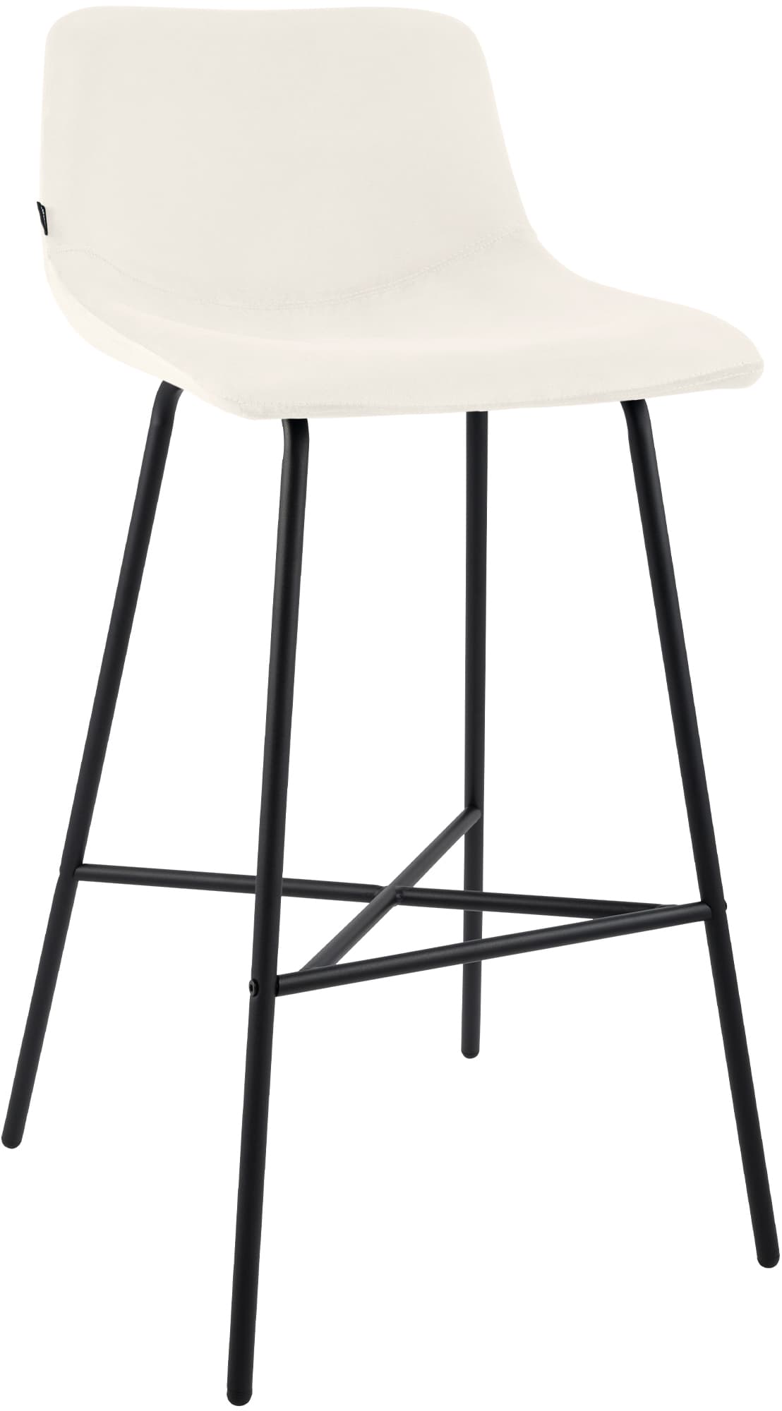 CLP Barhocker gepolstert Altona, Barstuhl mit Lehne und Fu&szlig;st&uuml;tze, moderner Tresenstuhl f&uuml;r die K&uuml;che, mit schwarzem Metallgestell 