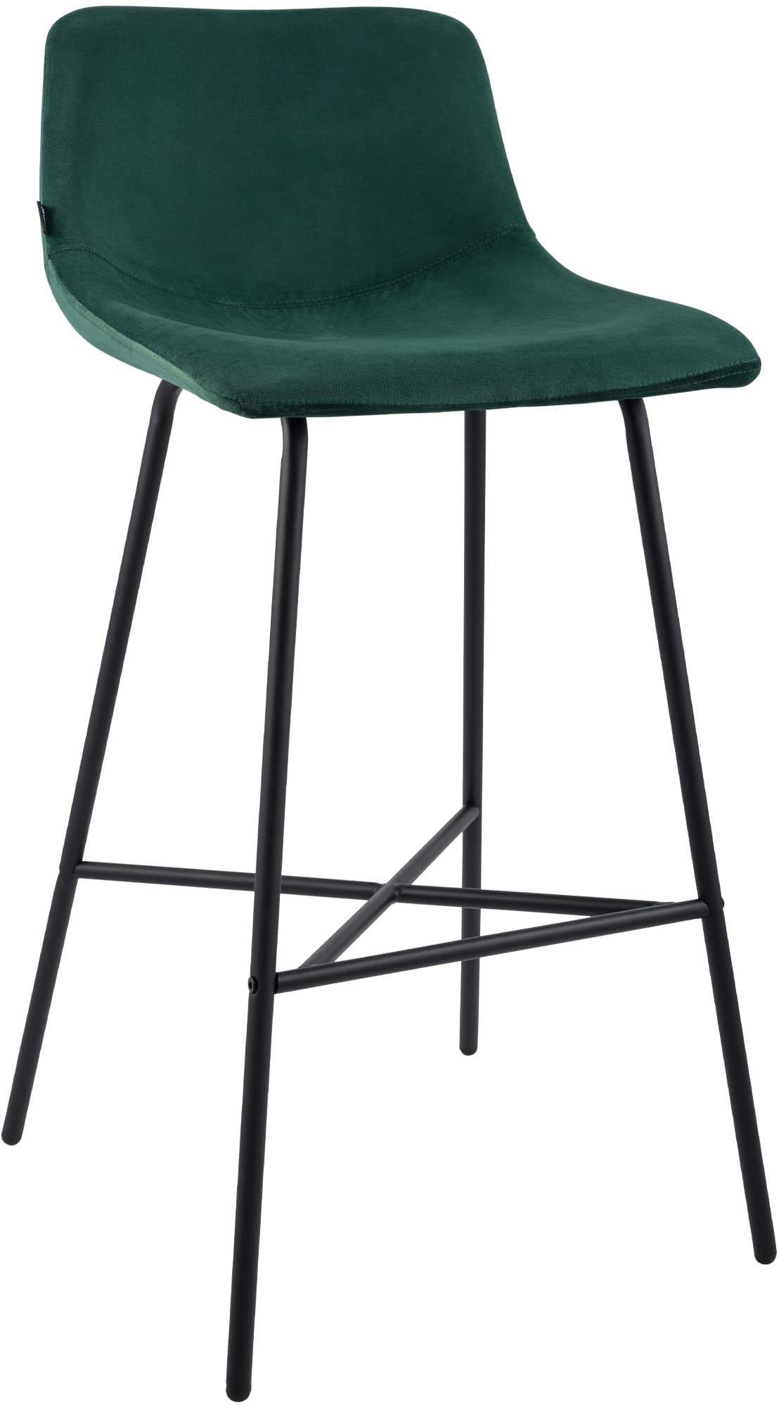 CLP Barhocker gepolstert Altona, Barstuhl mit Lehne und Fu&szlig;st&uuml;tze, moderner Tresenstuhl f&uuml;r die K&uuml;che, mit schwarzem Metallgestell 