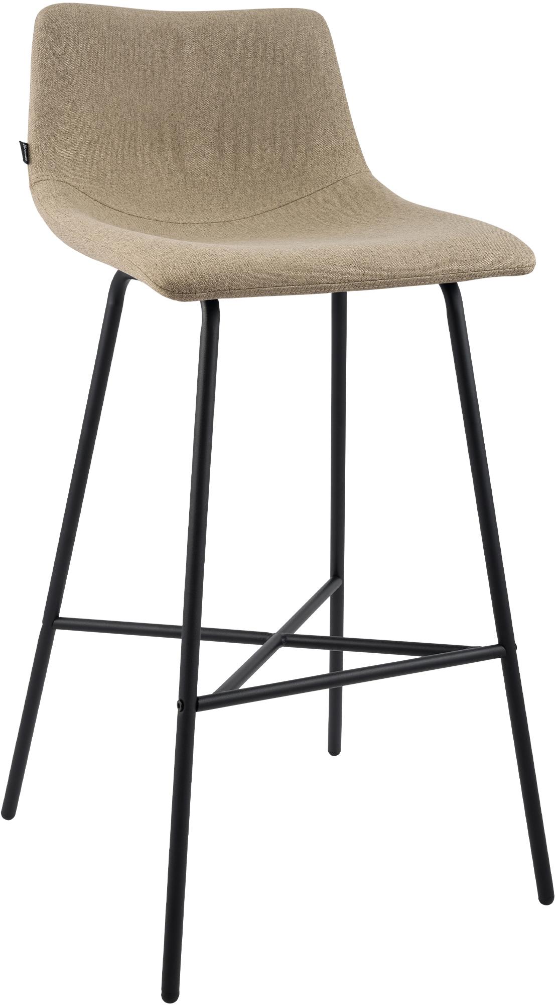 CLP Barhocker gepolstert Altona, Barstuhl mit Lehne und Fu&szlig;st&uuml;tze, moderner Tresenstuhl f&uuml;r die K&uuml;che, mit schwarzem Metallgestell 