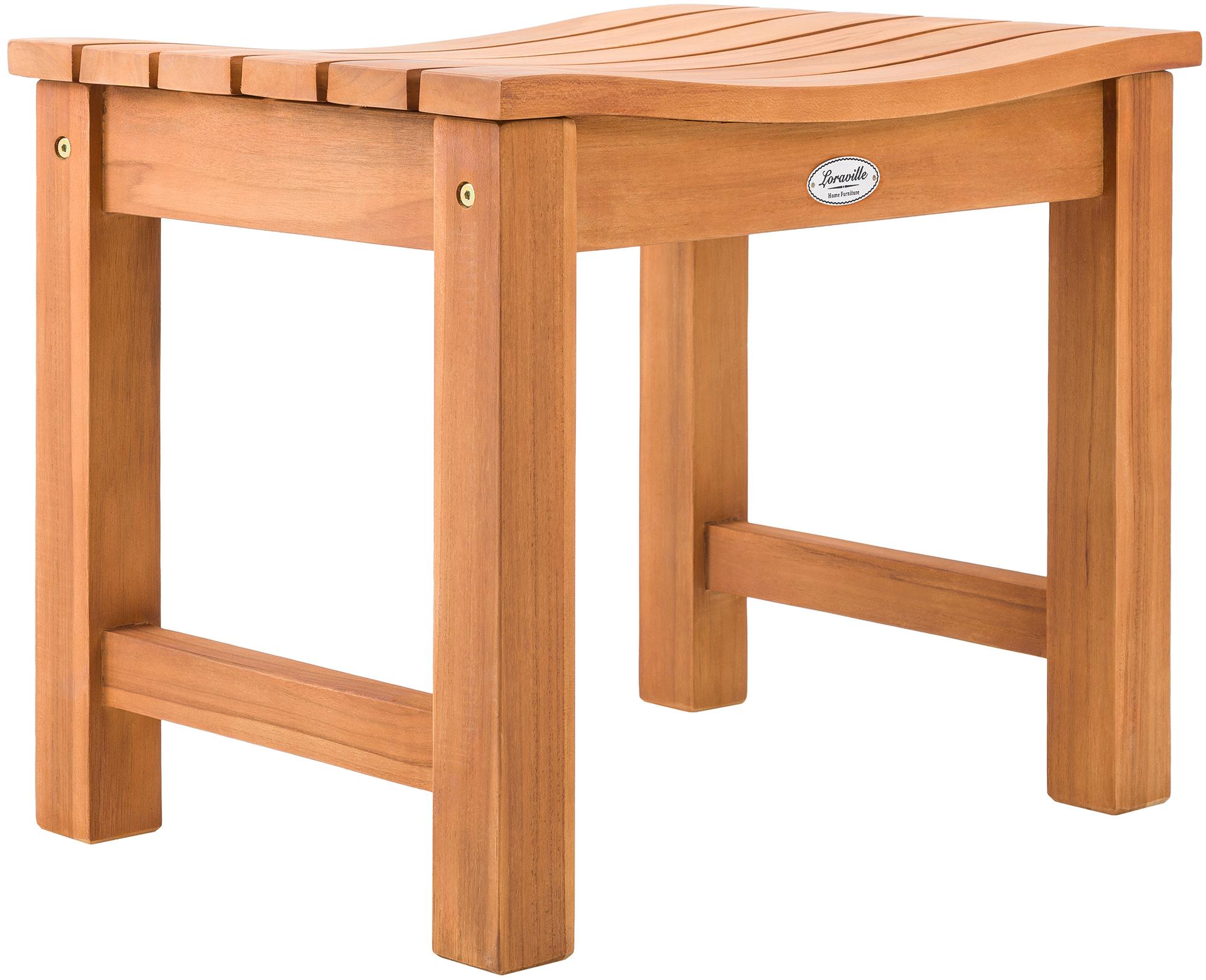 CLP Teakholz Hocker outdoor wetterfest Bibury, Sitzhocker und Fu&szlig;hocker in einem, langlebig f&uuml;r Garten, Terrasse und Balkon 