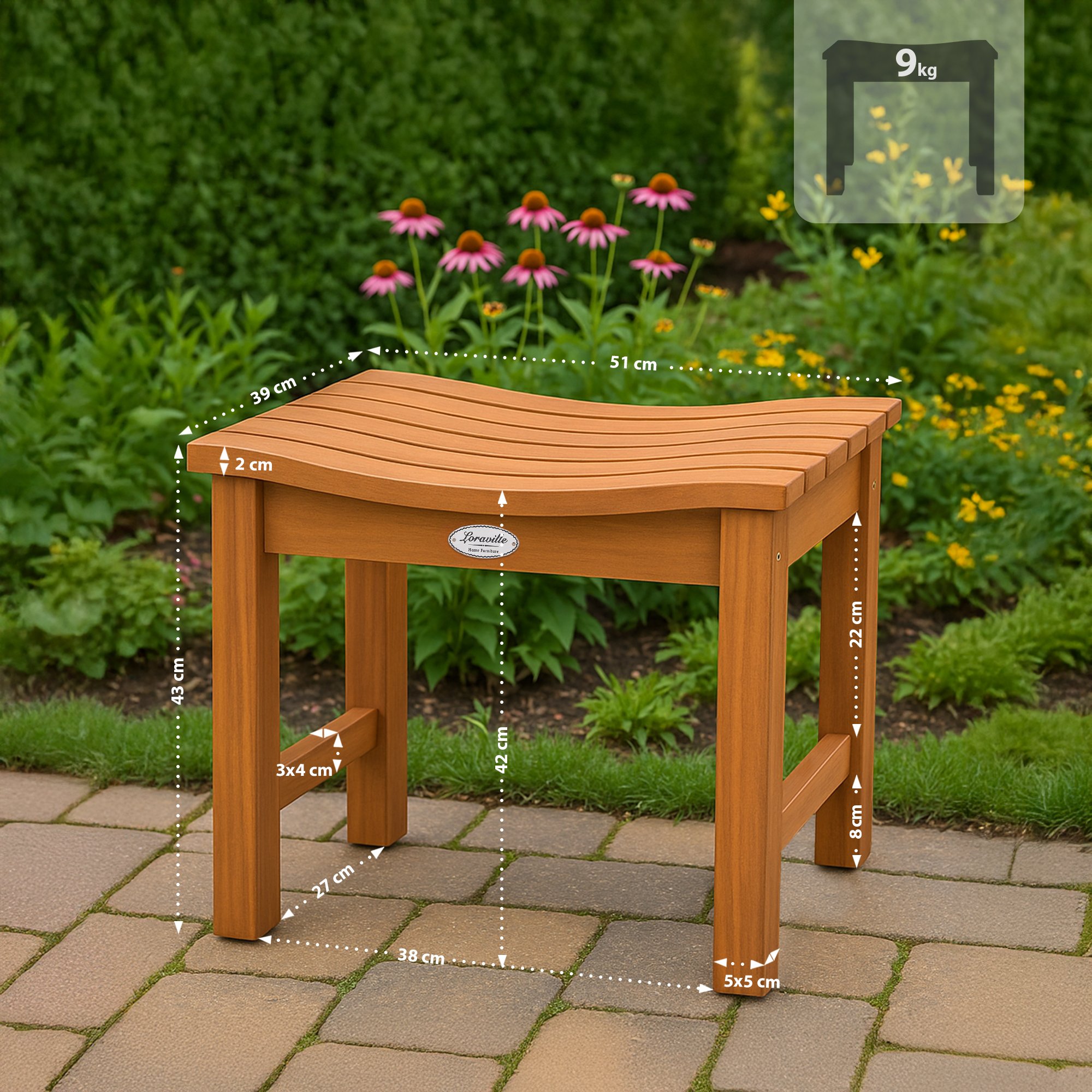 CLP Teakholz Hocker outdoor wetterfest Bibury, Sitzhocker und Fußhocker in einem, langlebig für Garten, Terrasse und Balkon bei Marktkauf online bestellen