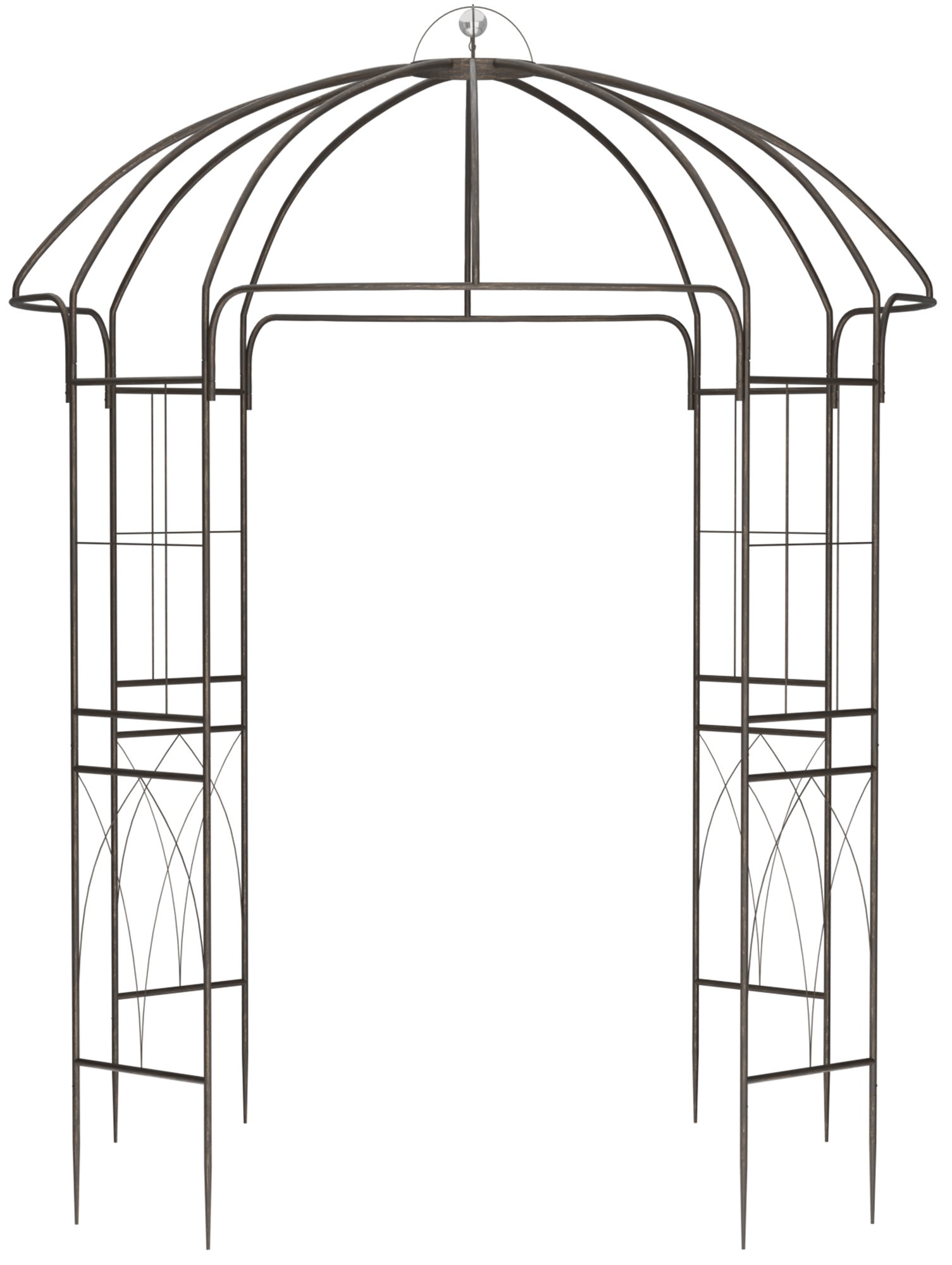 CLP Gartenpavillon wetterfest Keira, Rosenbogen mit Rankhilfe, 270x200 cm, Stahlgestell pulverbeschichtet, stabil & dekorativ f&uuml;r Terrasse 