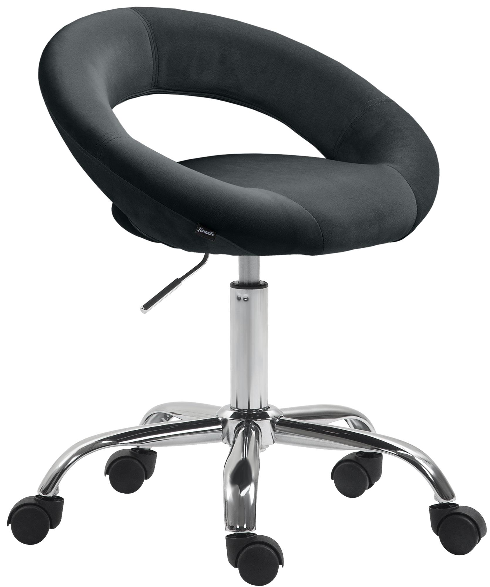 CLP Arbeitshocker Olinda Samtbezug I Rollhocker mit R&uuml;ckenlehne I Arbeitsstuhl auf Rollen h&ouml;henverstellbar und drehbar 