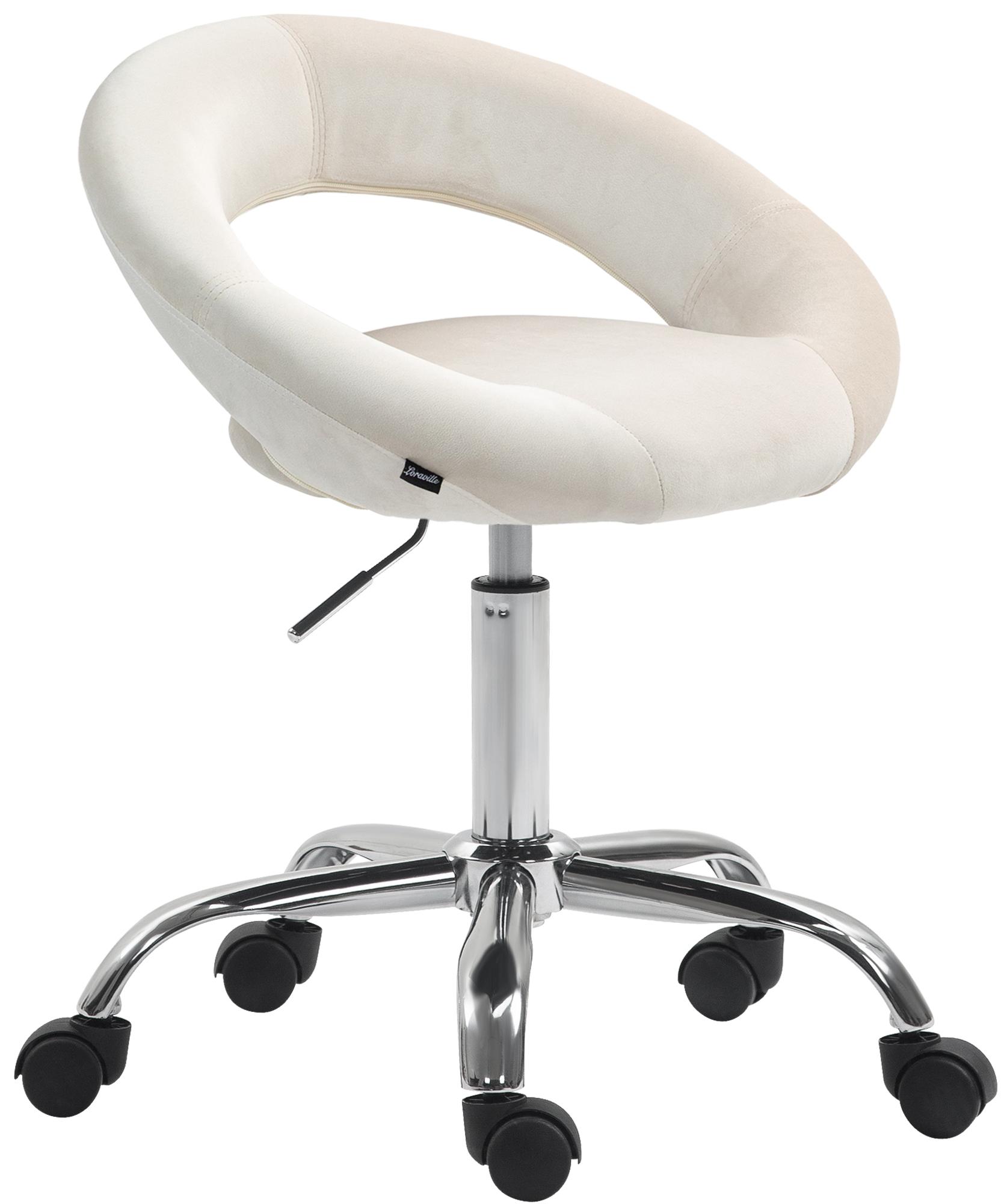 CLP Arbeitshocker Olinda Samtbezug I Rollhocker mit R&uuml;ckenlehne I Arbeitsstuhl auf Rollen h&ouml;henverstellbar und drehbar 