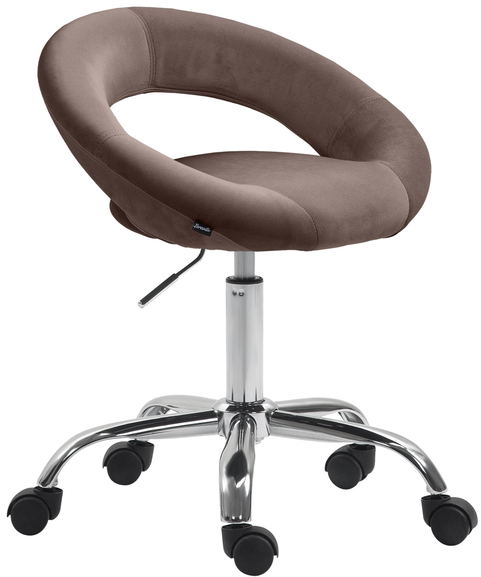 CLP Arbeitshocker Olinda Samtbezug I Rollhocker mit R&uuml;ckenlehne I Arbeitsstuhl auf Rollen h&ouml;henverstellbar und drehbar 