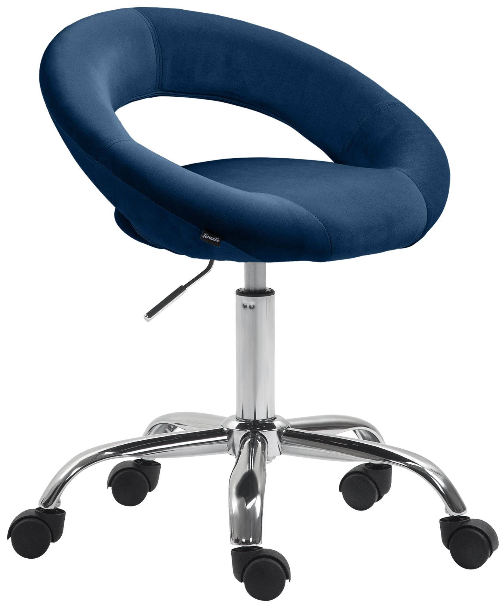 CLP Arbeitshocker Olinda Samtbezug I Rollhocker mit R&uuml;ckenlehne I Arbeitsstuhl auf Rollen h&ouml;henverstellbar und drehbar 