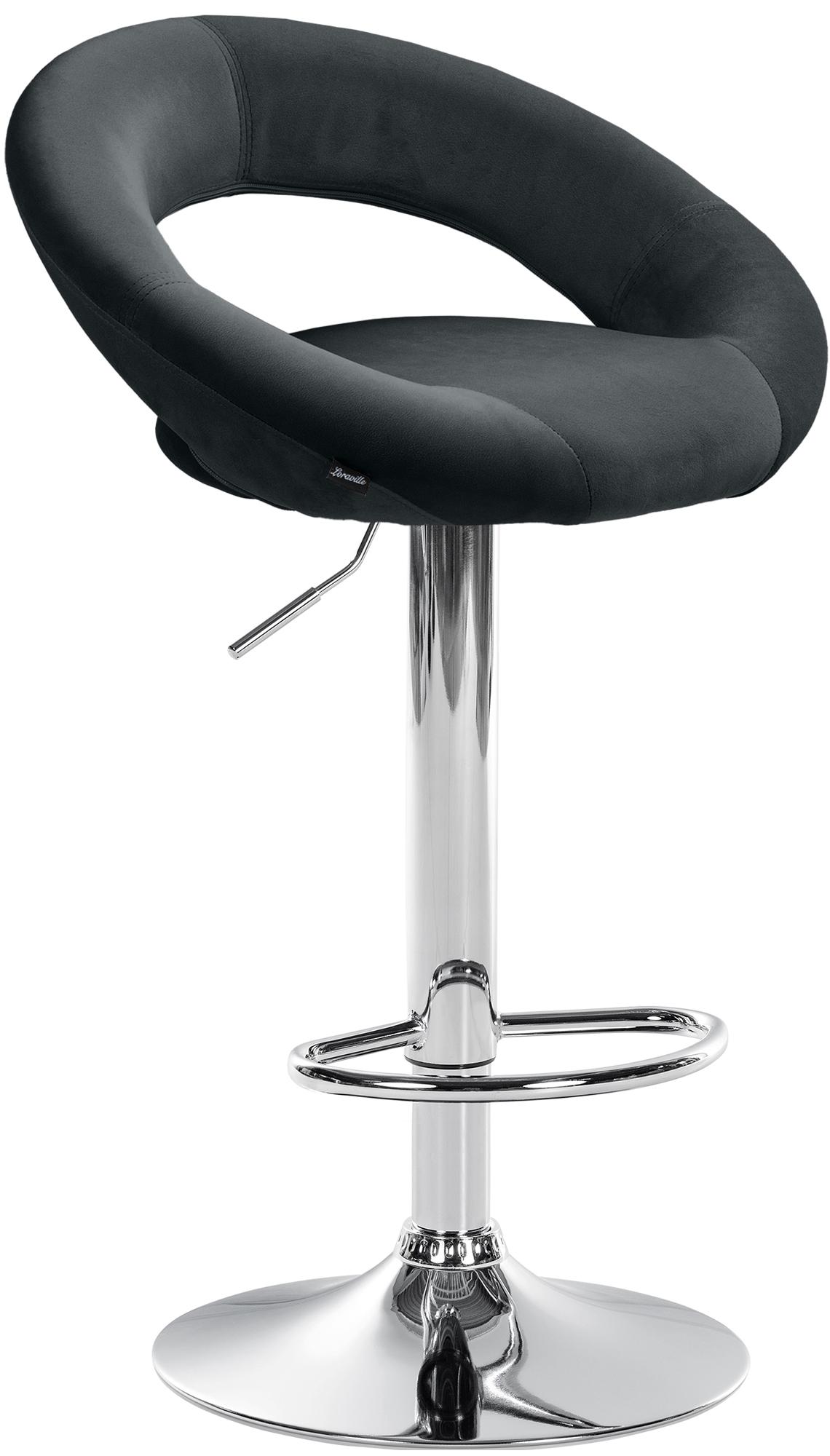 CLP Barhocker Olinda Samtbezug I Barstuhl h&ouml;henverstellbar und drehbar I Thekenhocker mit R&uuml;ckenlehne und Fu&szlig;st&uuml;tze 