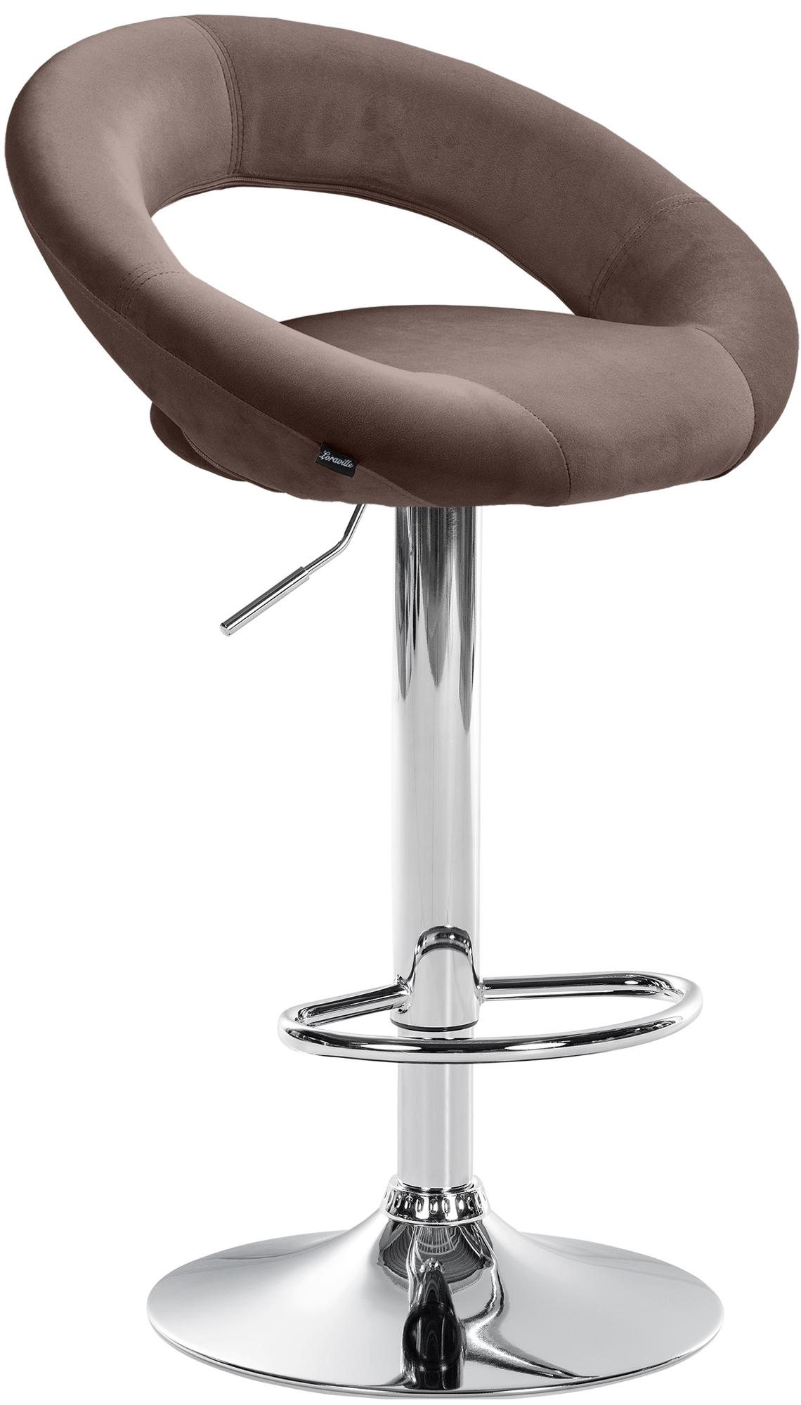 CLP Barhocker Olinda Samtbezug I Barstuhl h&ouml;henverstellbar und drehbar I Thekenhocker mit R&uuml;ckenlehne und Fu&szlig;st&uuml;tze 