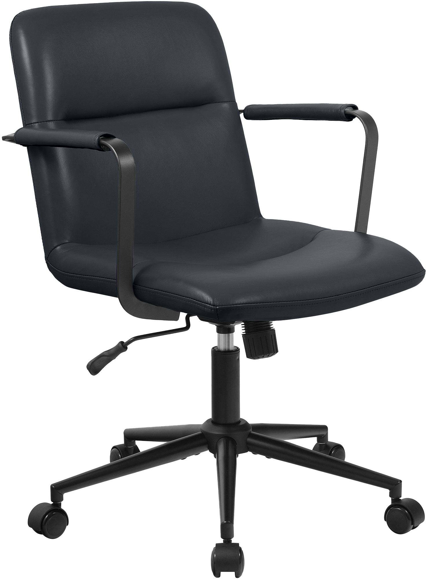 CLP B&uuml;rostuhl ergonomisch Hilda, h&ouml;henverstellbar drehbar, mit Kippmechanik und Armlehnen, Echtlederbezug, Schreibtischstuhl f&uuml;r B&uuml;ro 