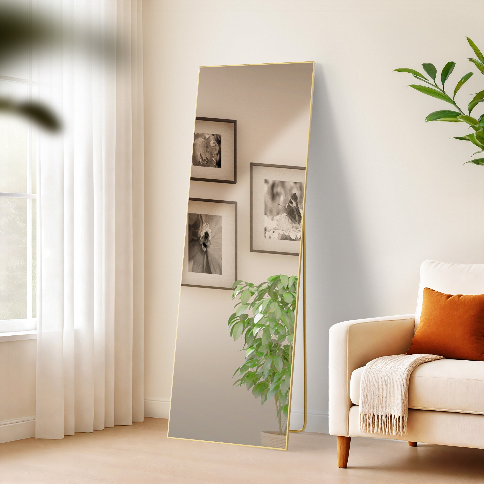 CLP Spiegel gro&szlig; Benicia, Standspiegel und Wandspiegel in einem, Ganzk&ouml;rperspiegel Metallrahmen in mehreren Gr&ouml;&szlig;en und Farben 