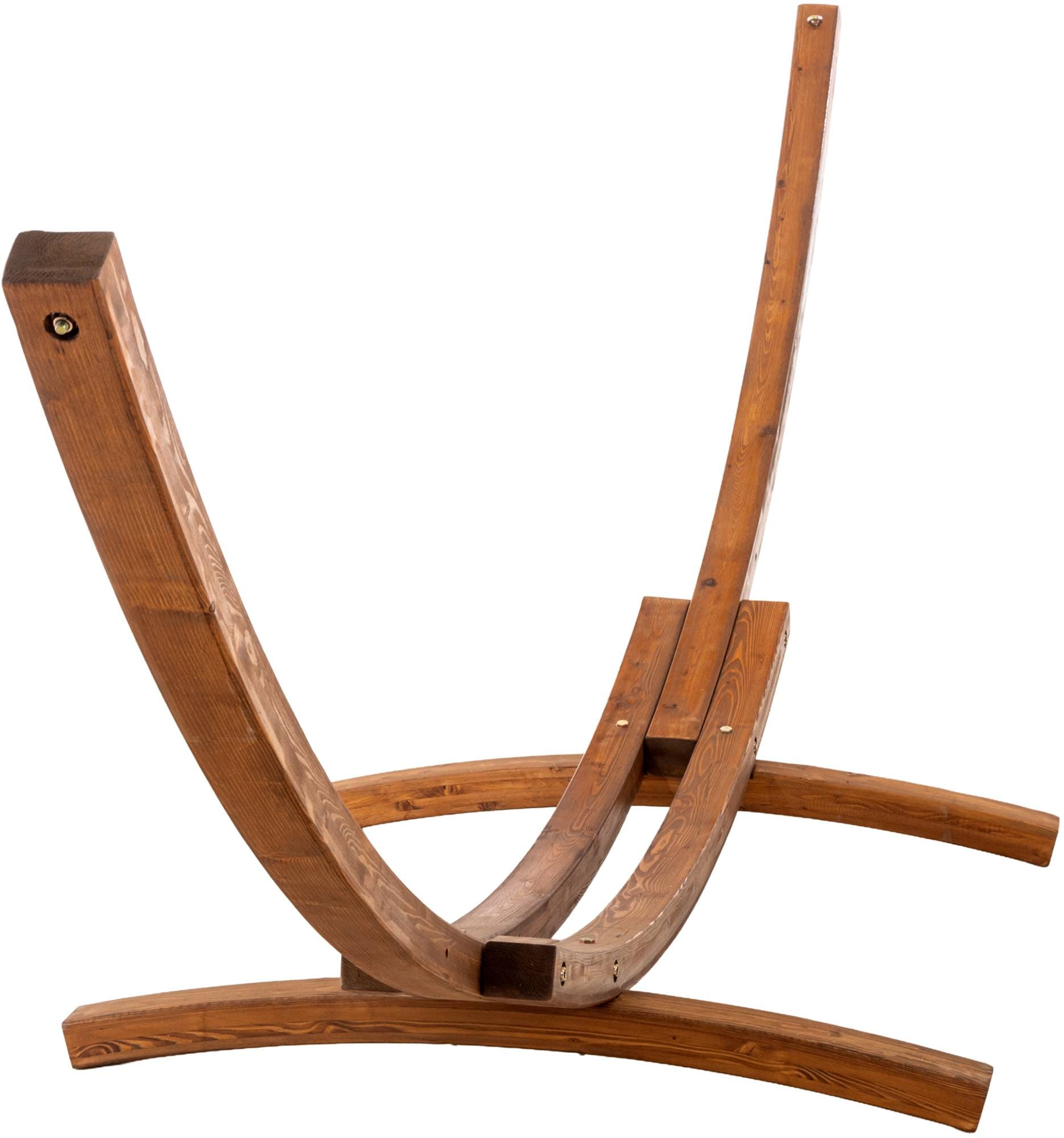 CLP H&auml;ngemattengestell Holz freistehend Miramar, Eukalyptus Bogengestell, ideal f&uuml;r Garten, Terrasse, Balkon und Wiese, bis 150 kg belastbar 