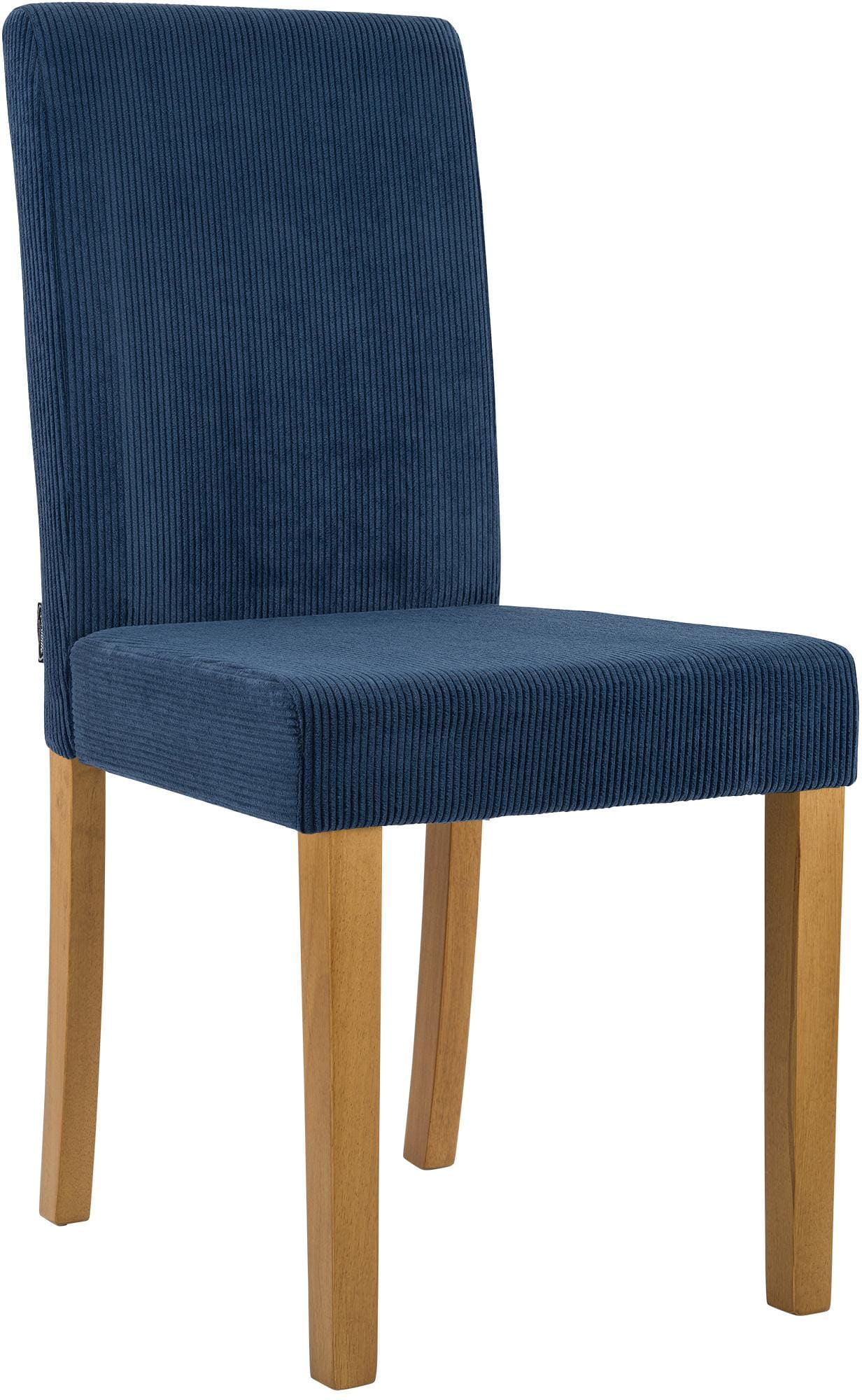 CLP Esszimmerstuhl gepolstert mit Lehne Ina, K&uuml;chenstuhl mit Bezug aus Cord, stabiles Gestell aus Holz 