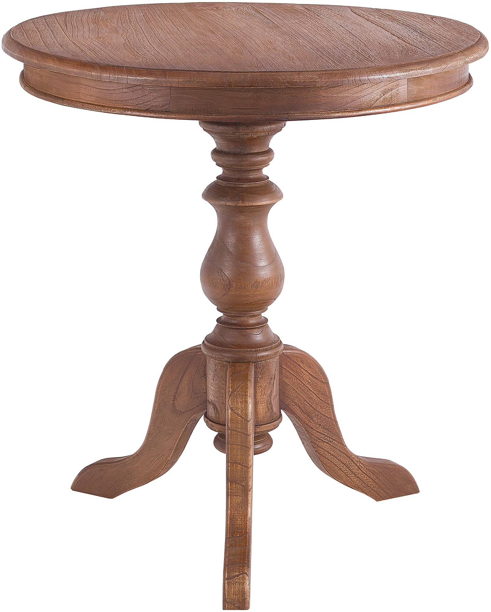 CLP Beistelltisch Wiva, runder Holztisch 70cm Durchmesser f&uuml;r Wohnzimmer und Esszimmer, Mindiholz mit Tischplatte 