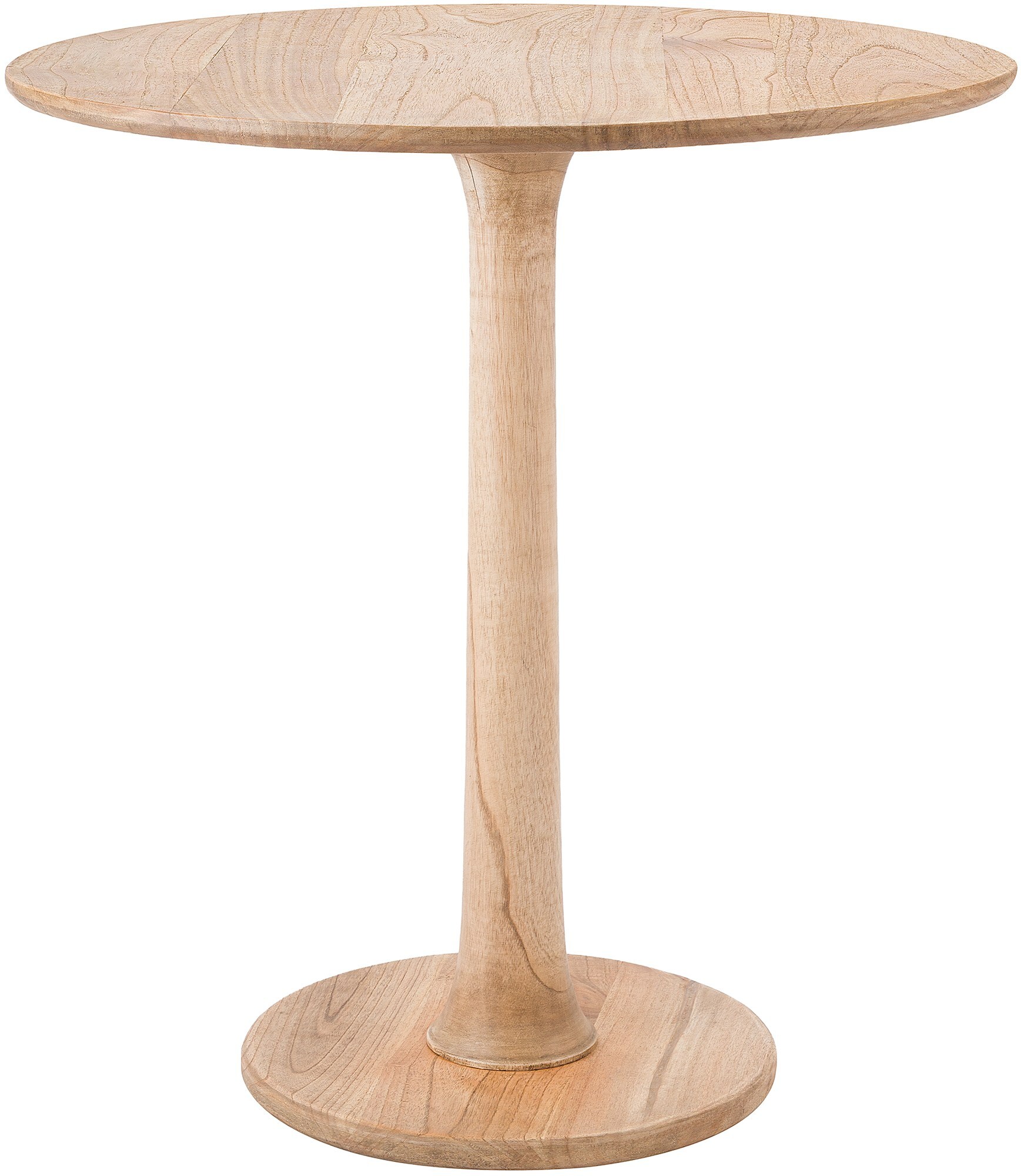 CLP Beistelltisch rund Morristown, handgefertigter Holztisch aus Mindi-Holz, massiver Couchtisch f&uuml;r Wohnzimmer und Esszimmer 