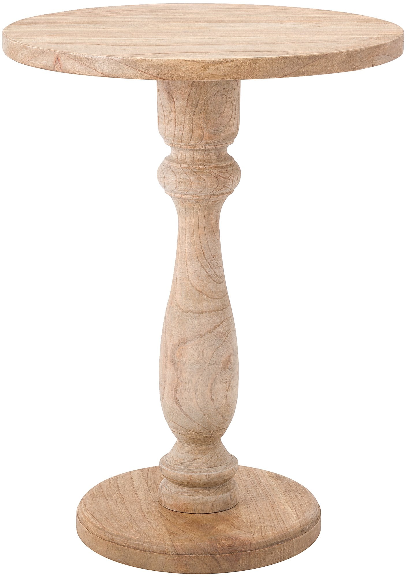 CLP Beistelltisch rund Adamsville, massiver Mindi-Holztisch, handgefertigter Couchtisch f&uuml;r Wohnzimmer und Esszimmer 