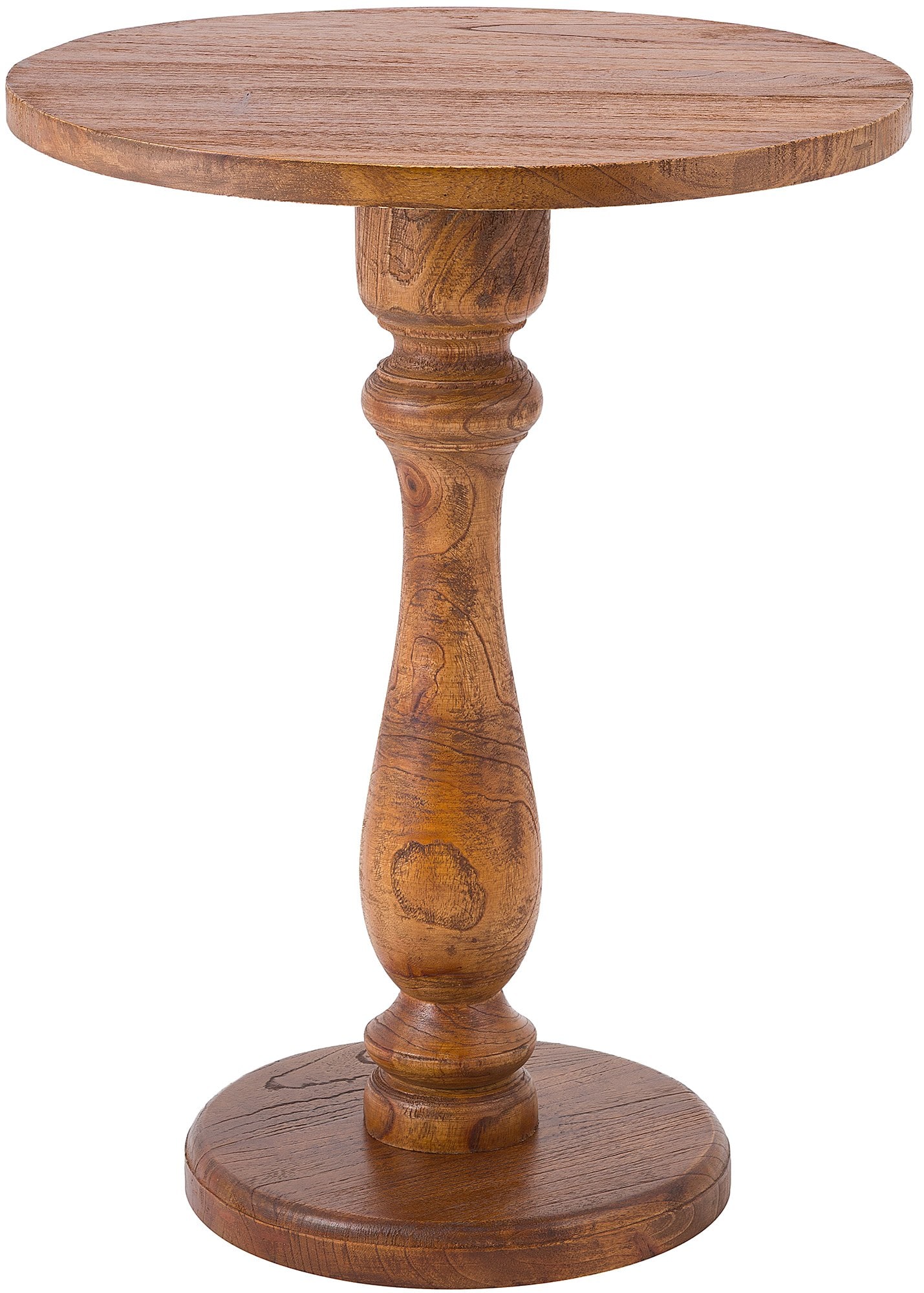 CLP Beistelltisch rund Adamsville, massiver Mindi-Holztisch, handgefertigter Couchtisch f&uuml;r Wohnzimmer und Esszimmer 