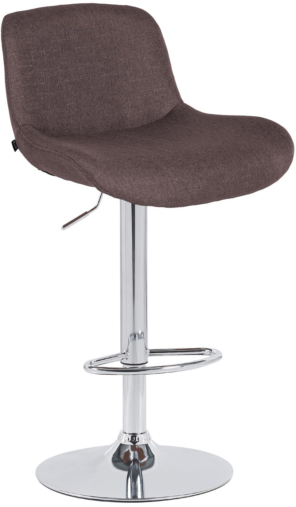 CLP Barhocker Solon Chrom Stoff Farbe: dunkelbraun, Material: Stoff