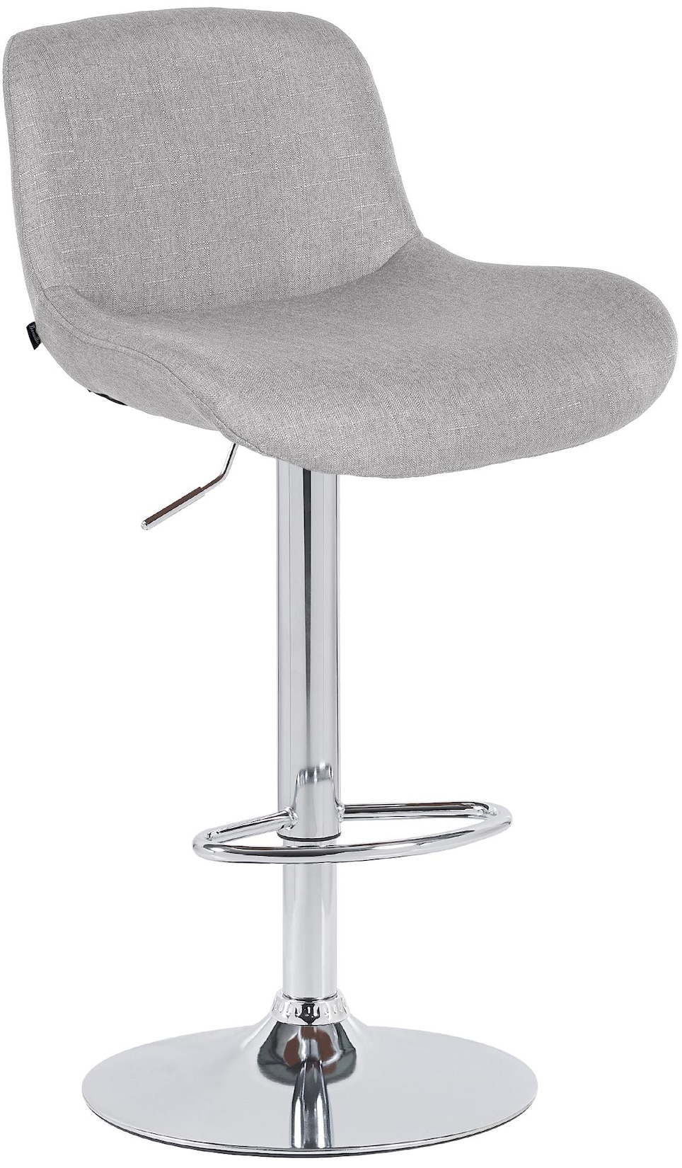 CLP Barhocker Solon Chrom Stoff Farbe: hellgrau, Material: Stoff