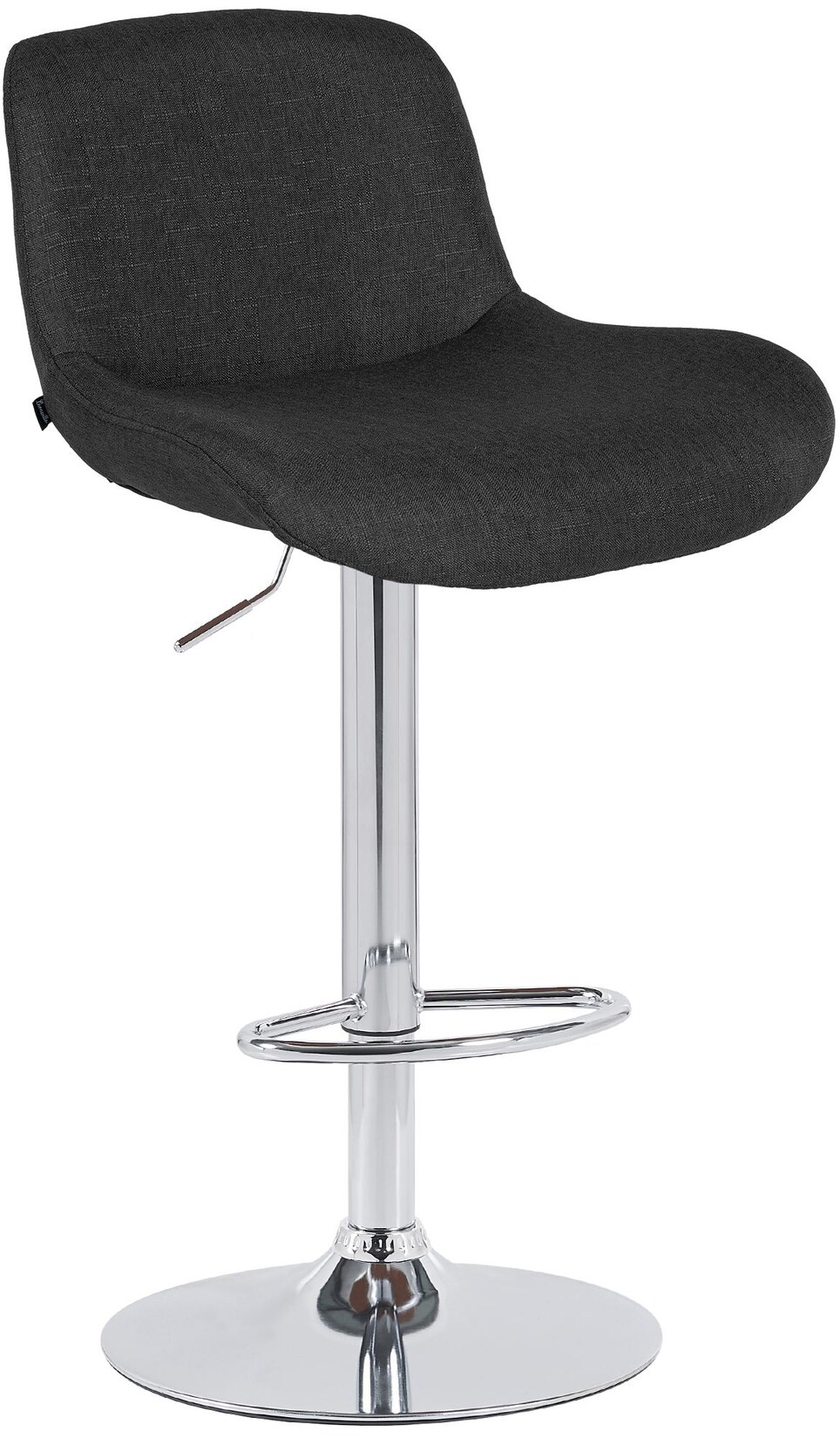 CLP Barhocker Solon Chrom Stoff Farbe: schwarz, Material: Stoff
