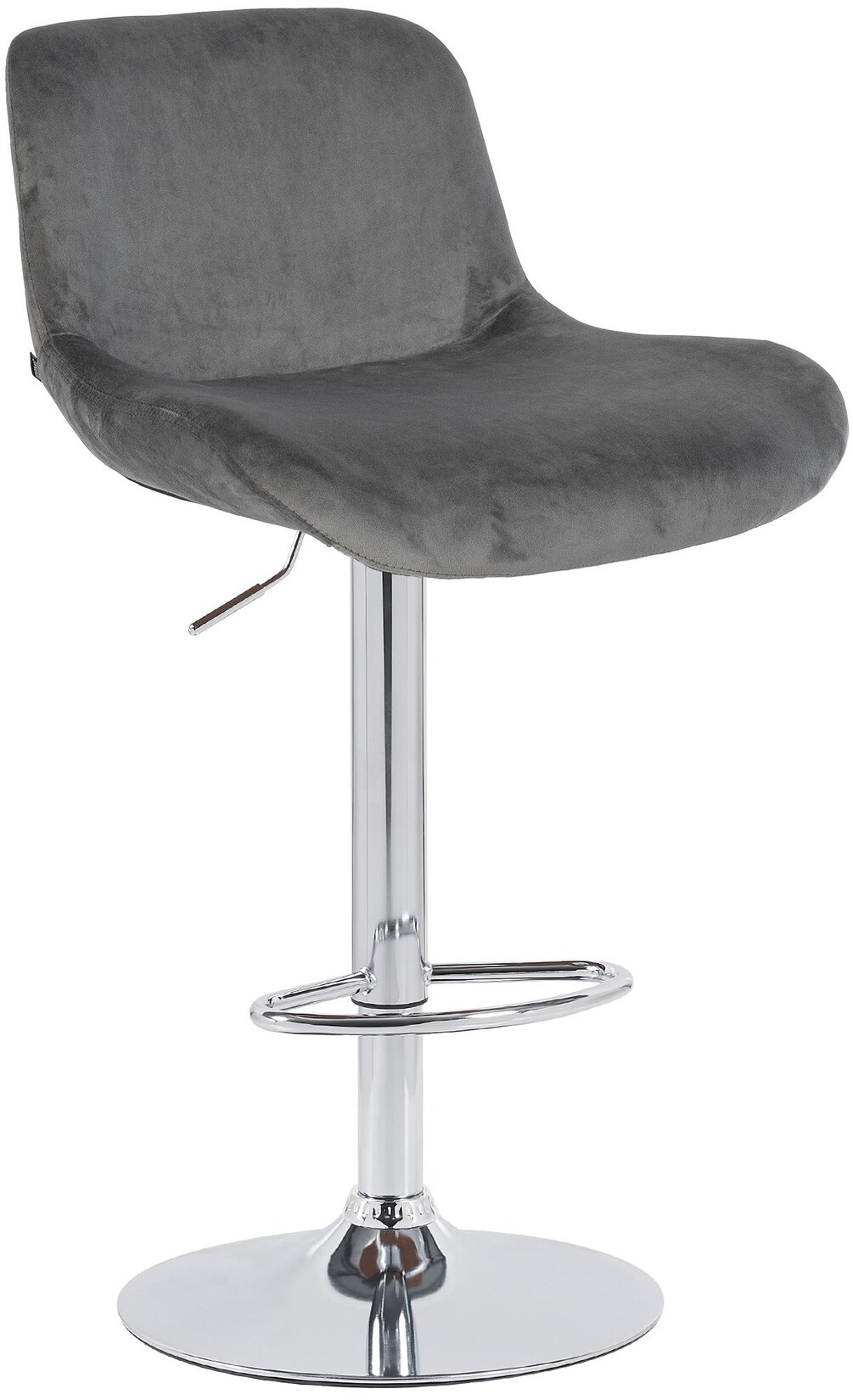 CLP Barhocker Solon Chrom Samt Farbe: dunkelgrau, Material: Samt