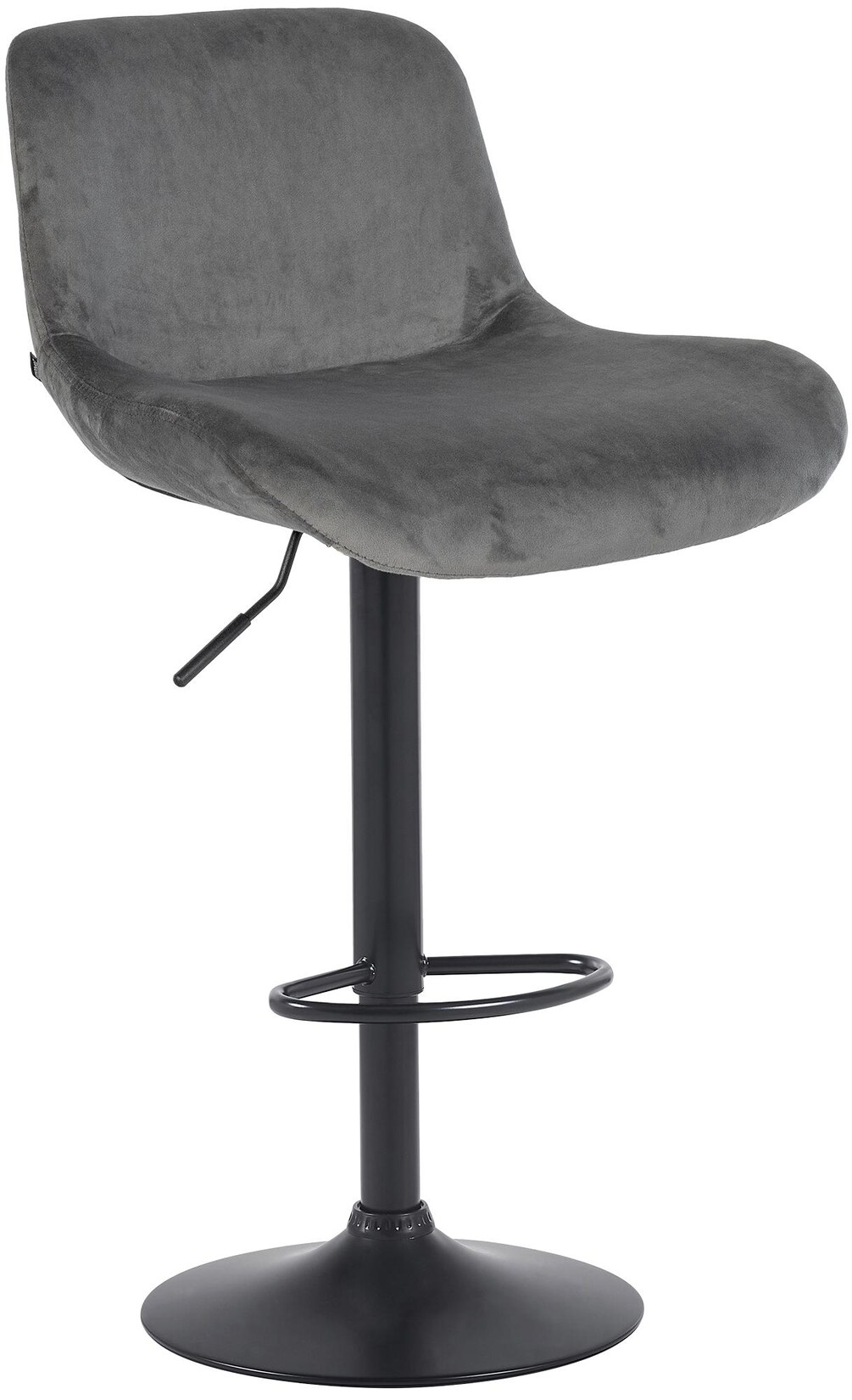 CLP Barhocker Solon Schwarz Samt Farbe: dunkelgrau, Material: Samt