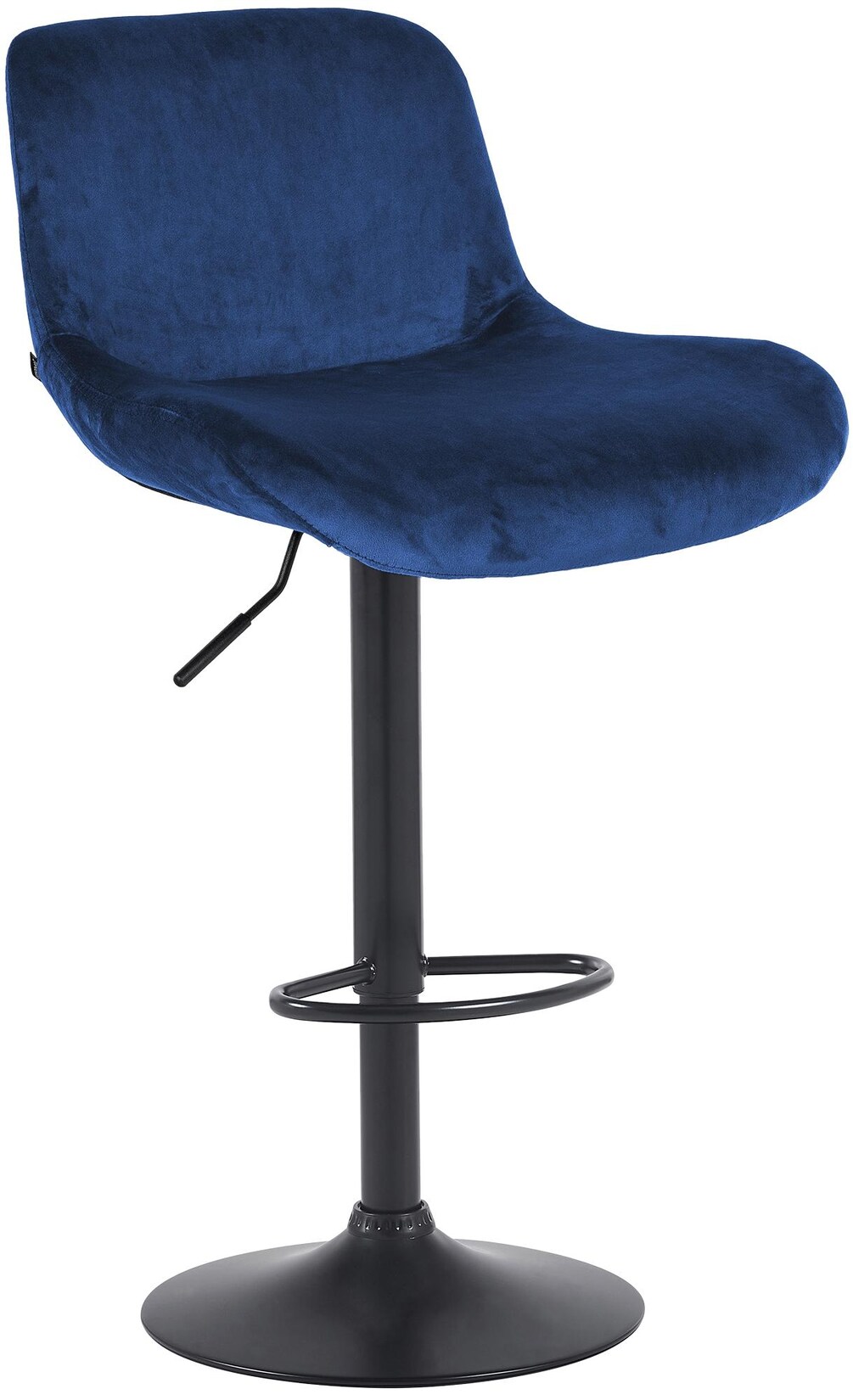 CLP Barhocker Solon Schwarz Samt Farbe: blau, Material: Samt