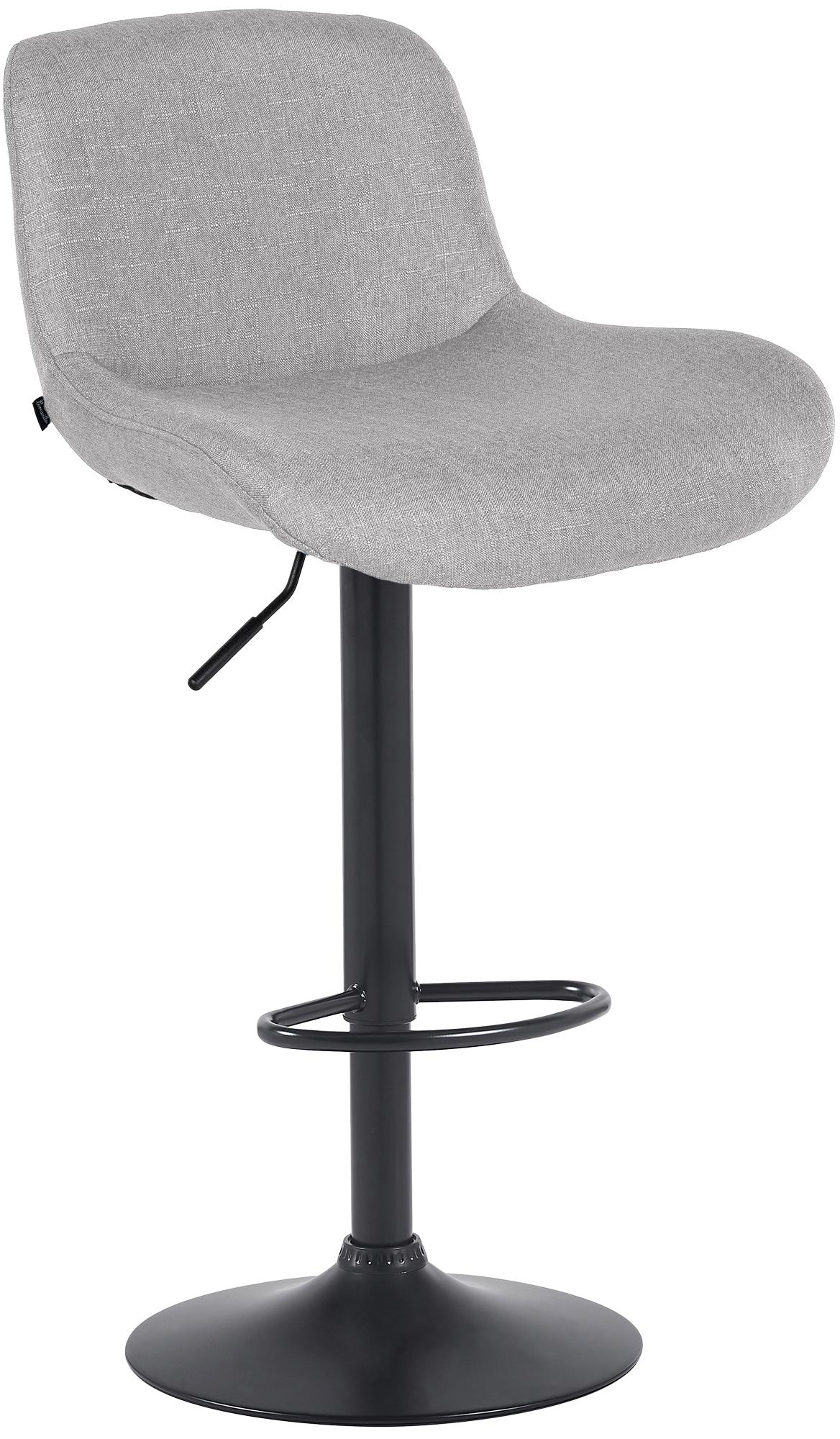 CLP Barhocker Solon Schwarz I Samtbezug oder Stoffbezug I Barstuhl h&ouml;henverstellbar und drehbar I gepolsterter Tresenhocker mit R&uuml;ckenlehne 