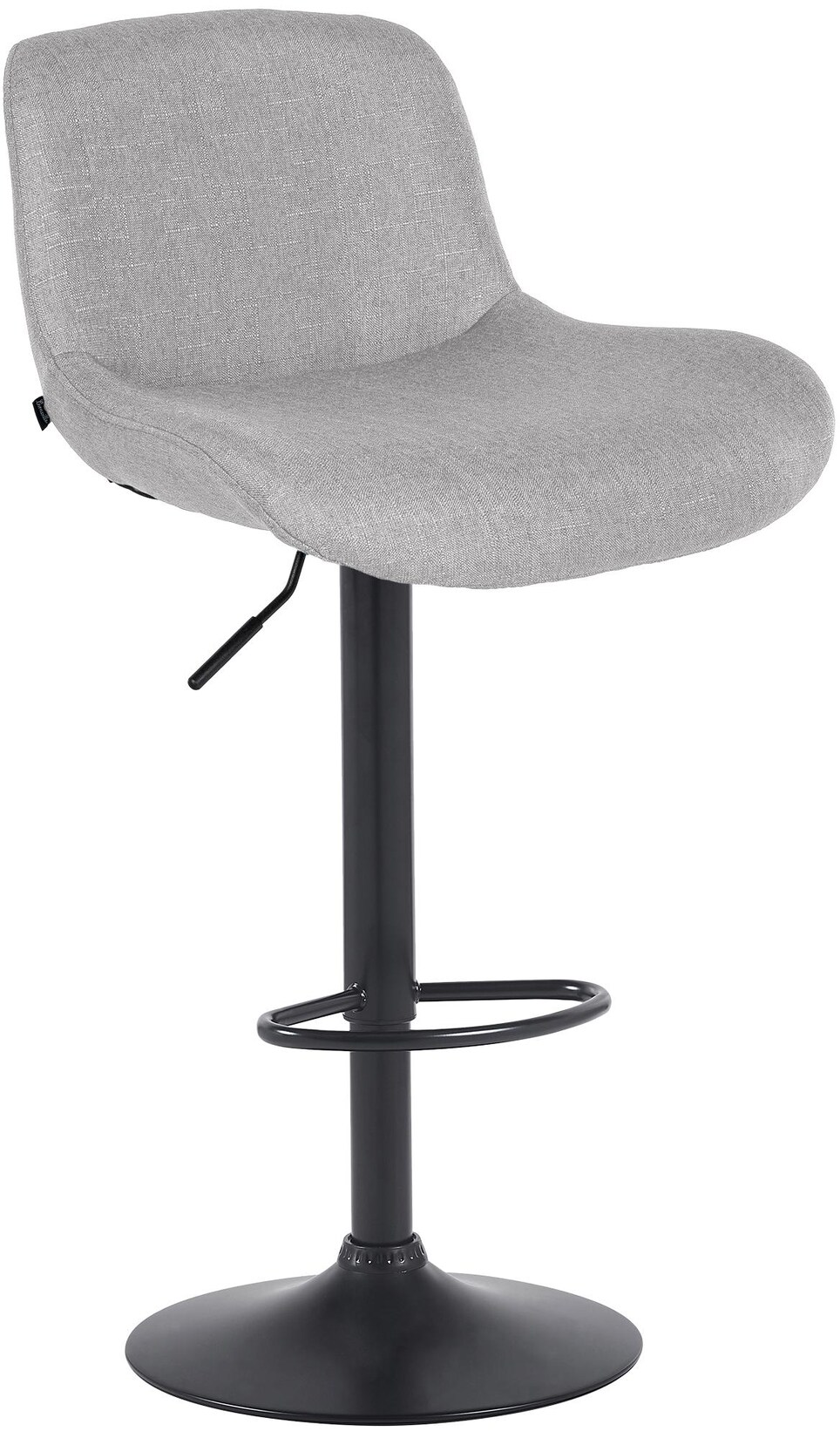 CLP Barhocker Solon Schwarz Stoff Farbe: hellgrau, Material: Stoff