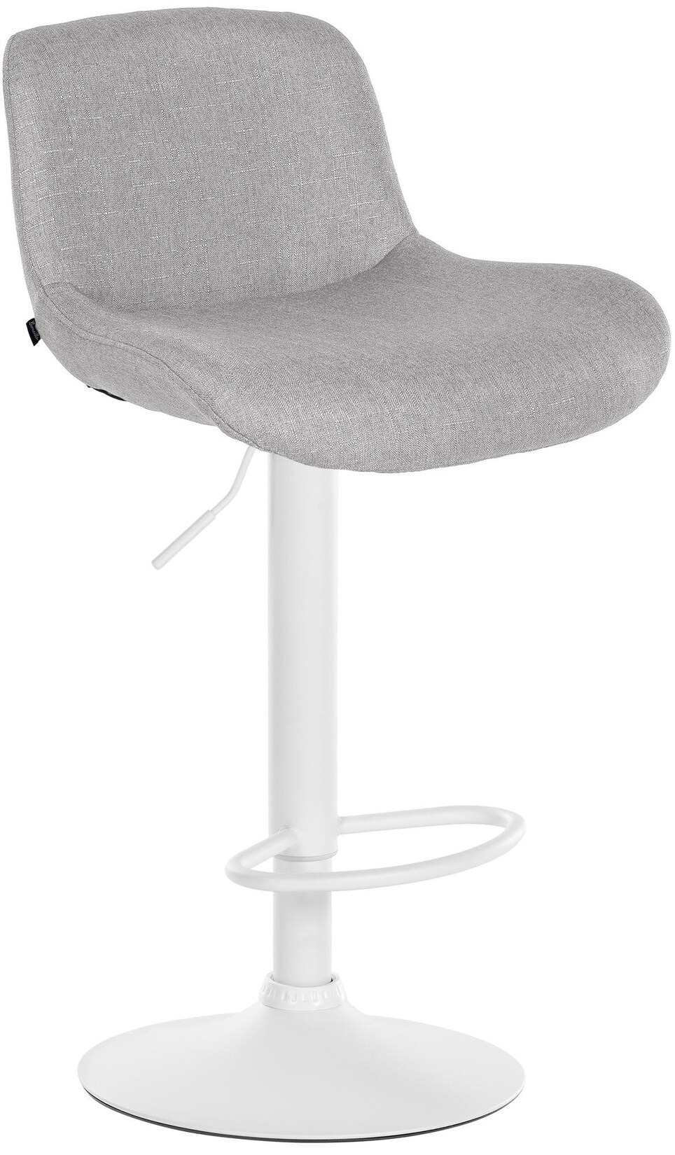 CLP Barhocker Solon Weiß Stoff Farbe: hellgrau, Material: Stoff