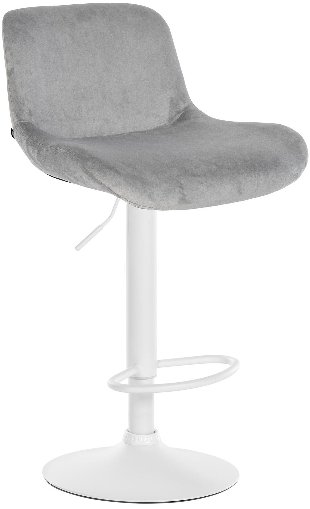 CLP Barhocker Solon Weiß Samt - Farbe: grau, Material: Samt