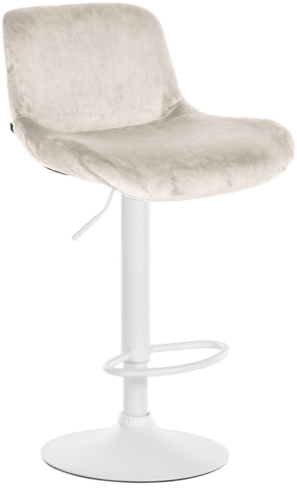CLP Barhocker Solon Weiß Samt - Farbe: creme, Material: Samt