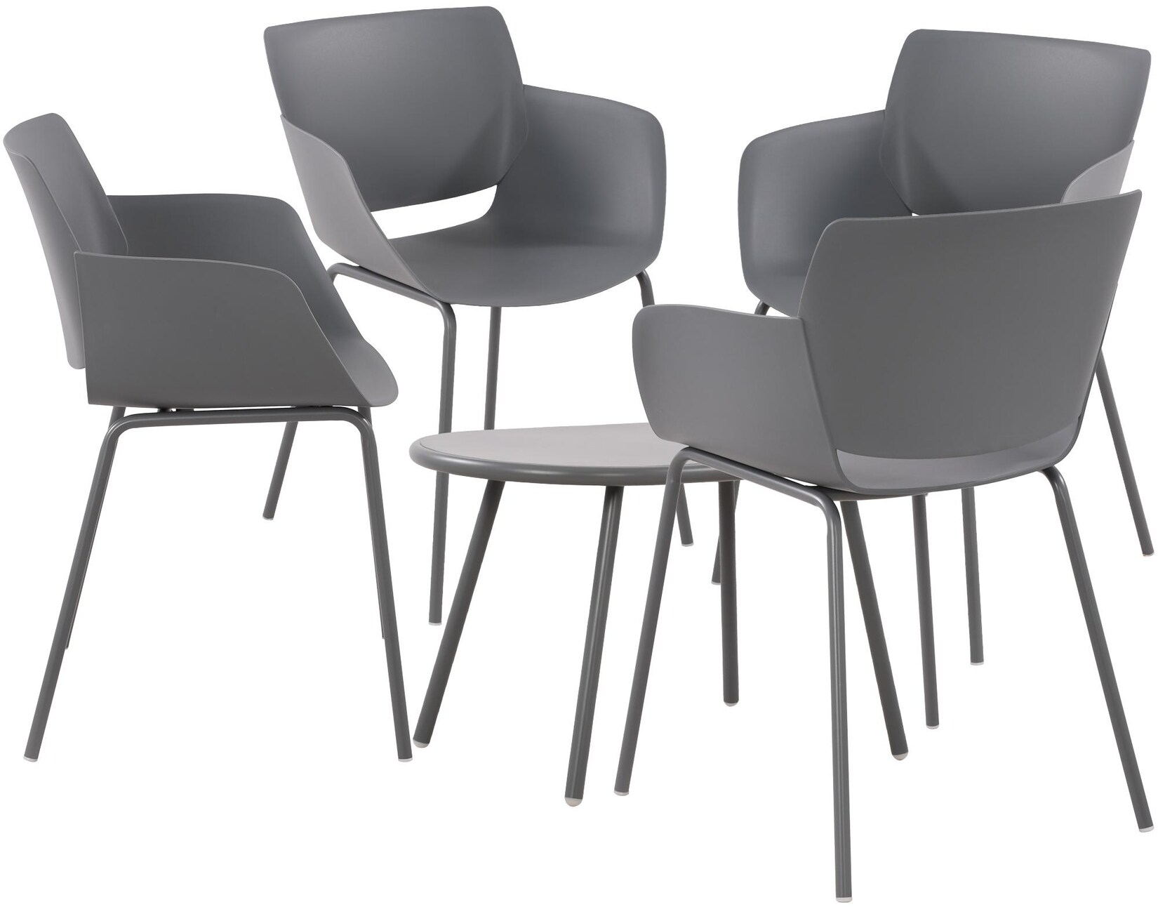 CLP Sitzgruppe Velvena 4er Farbe: dunkelgrau, Set-Inhalt: 4 Stühle