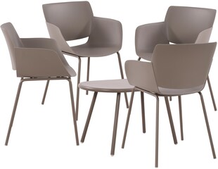 CLP Sitzgruppe Velvena für den Garten I Set aus Tisch Velva und Stühlen Alpena I Outdoor-Set wetterfest und UV-beständig I Gartenmöbel 