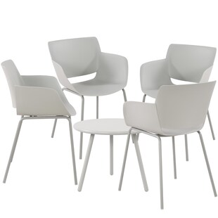 CLP Sitzgruppe Minota für den Garten I Set aus Tisch Minot und Stühlen Alpena I Outdoor-Set wetterfest und UV-beständig I Gartenmöbel 