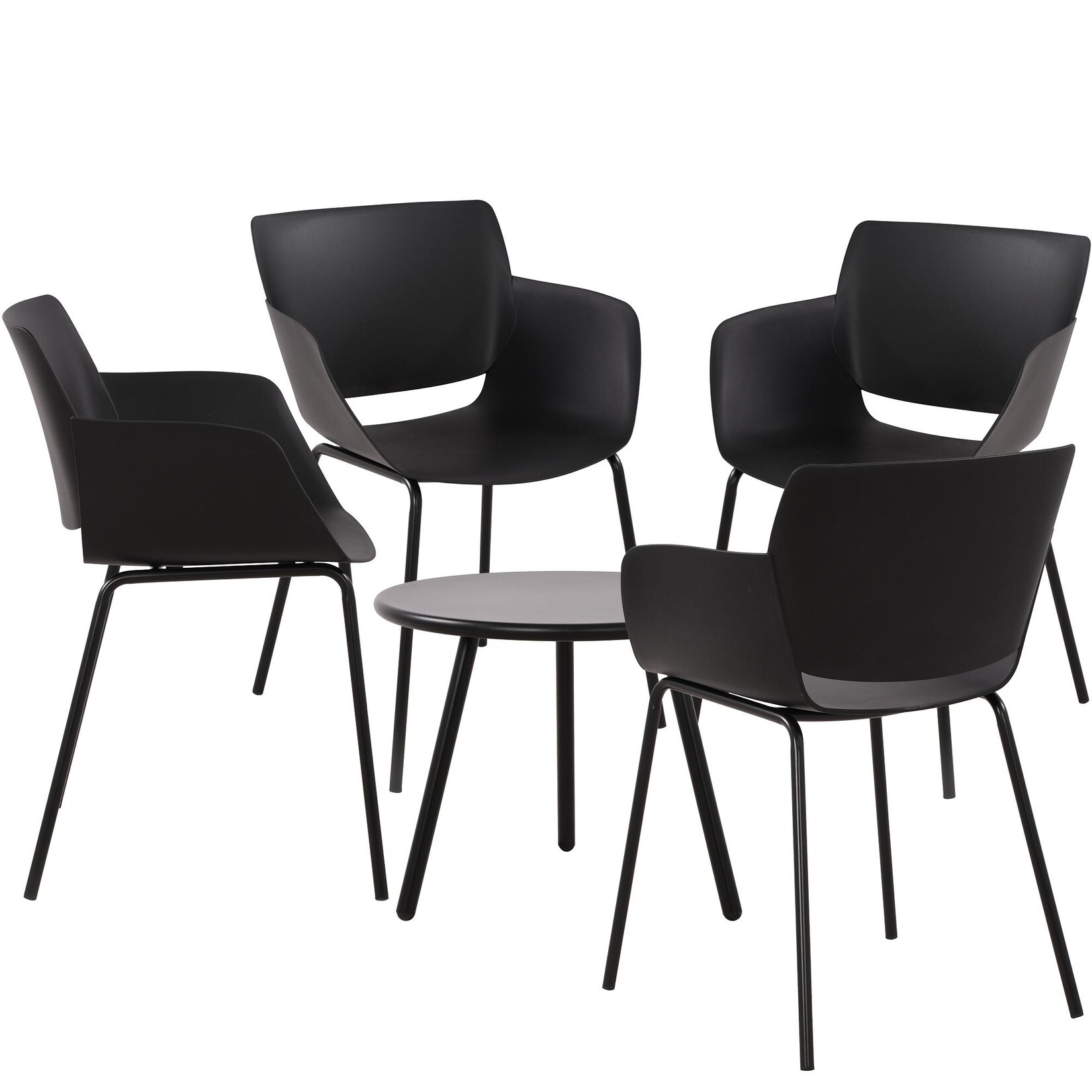 CLP Sitzgruppe Minota 4er Farbe: schwarz, Set-Inhalt: 4 Stühle