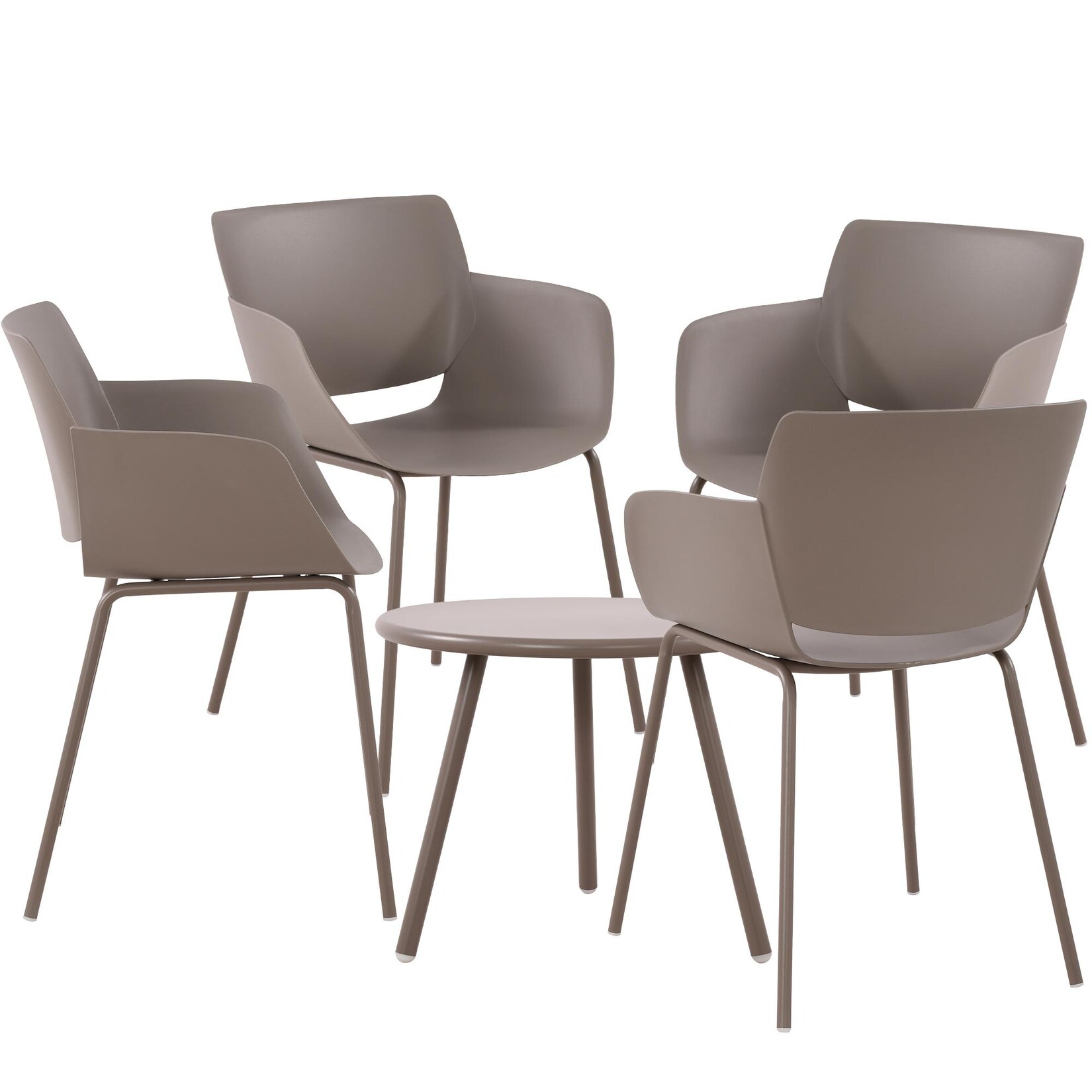 CLP Sitzgruppe Minota 4er Farbe: taupe, Set-Inhalt: 4 Stühle