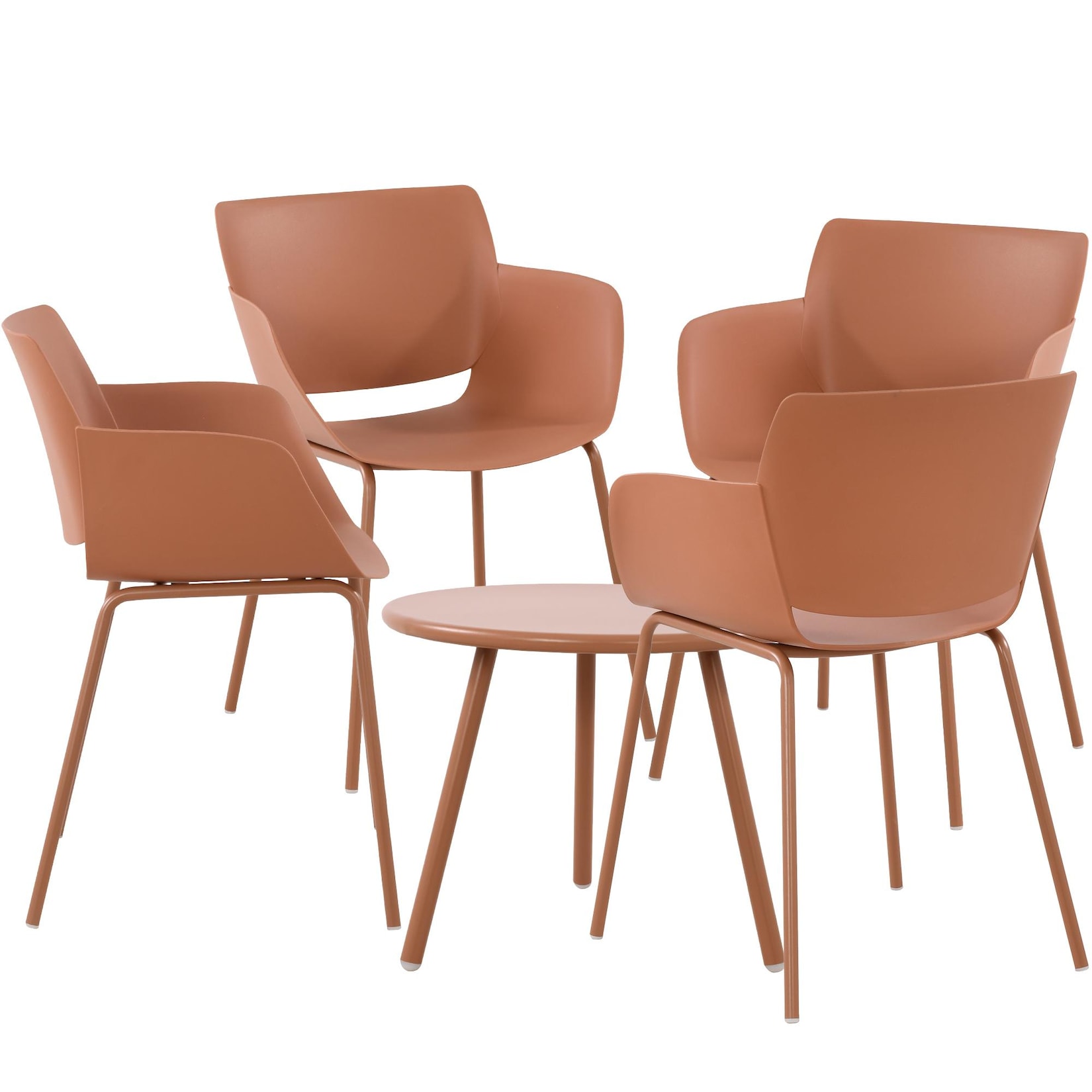 CLP Sitzgruppe Minota 4er Farbe: terracotta, Set-Inhalt: 4 Stühle