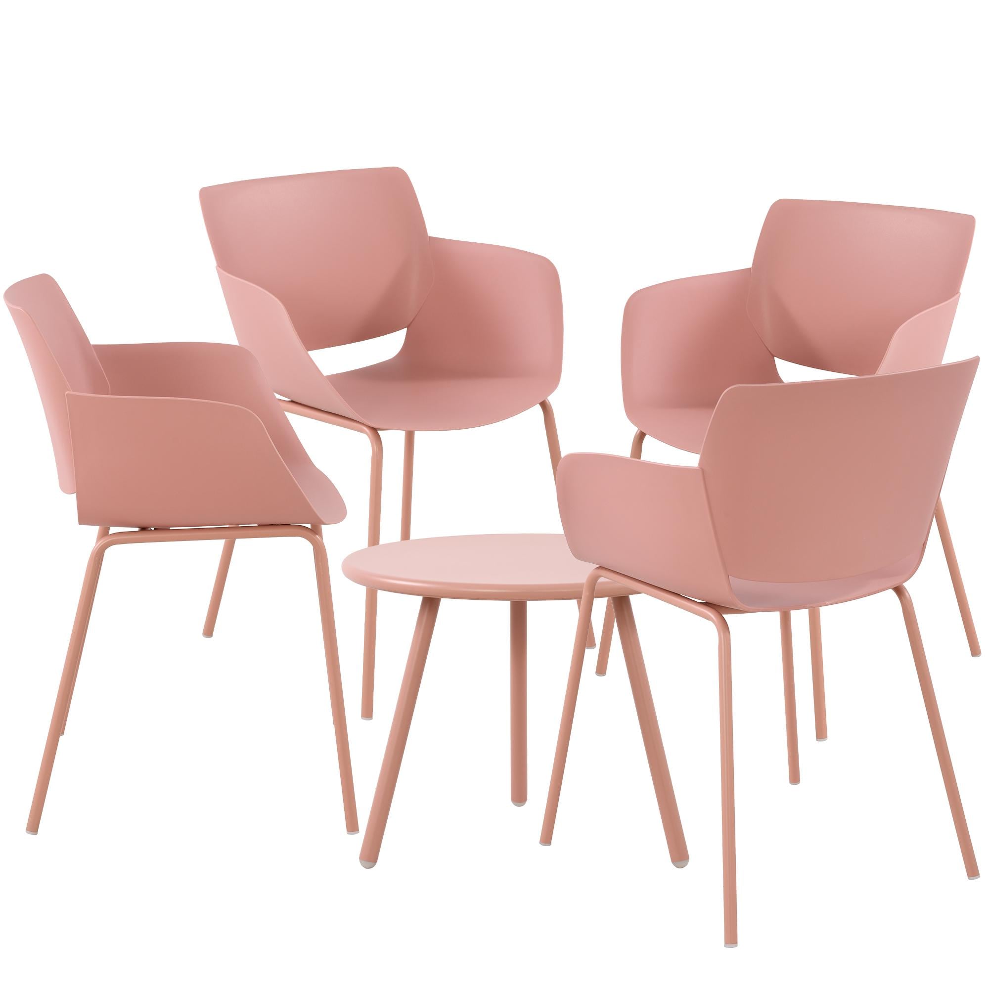 CLP Sitzgruppe Berena f&uuml;r den Garten I Set aus Tisch Berea und St&uuml;hlen Alpena I Outdoor-Set wetterfest und UV-best&auml;ndig I Gartenm&ouml;bel 