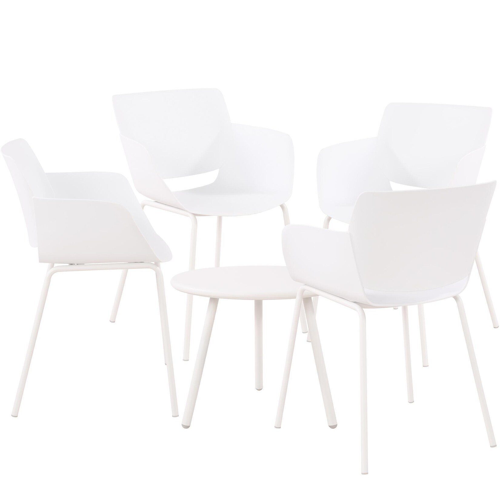 CLP Sitzgruppe Berena 4er Farbe: weiß, Set-Inhalt: 4 Stühle