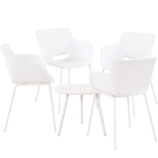 CLP Sitzgruppe Berena für den Garten I Set aus Tisch Berea und Stühlen Alpena I Outdoor-Set wetterfest und UV-beständig I Gartenmöbel 